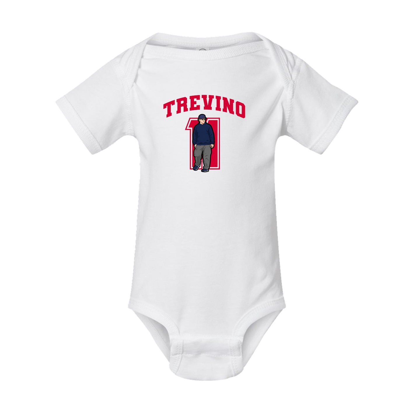 Baby Onesie — Number in White