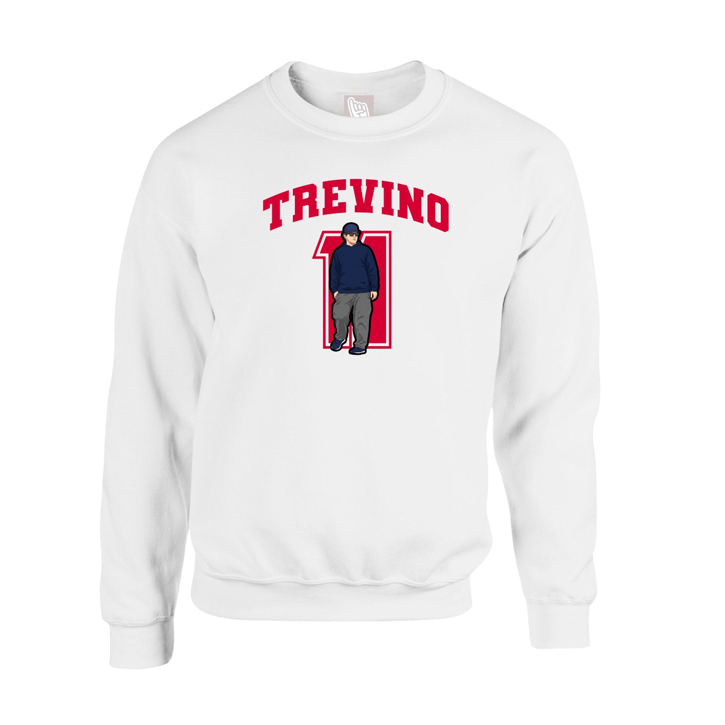Fleece Crew — Number in White
