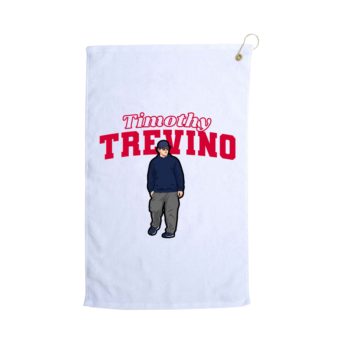 Golf Towel — Name Arch in White