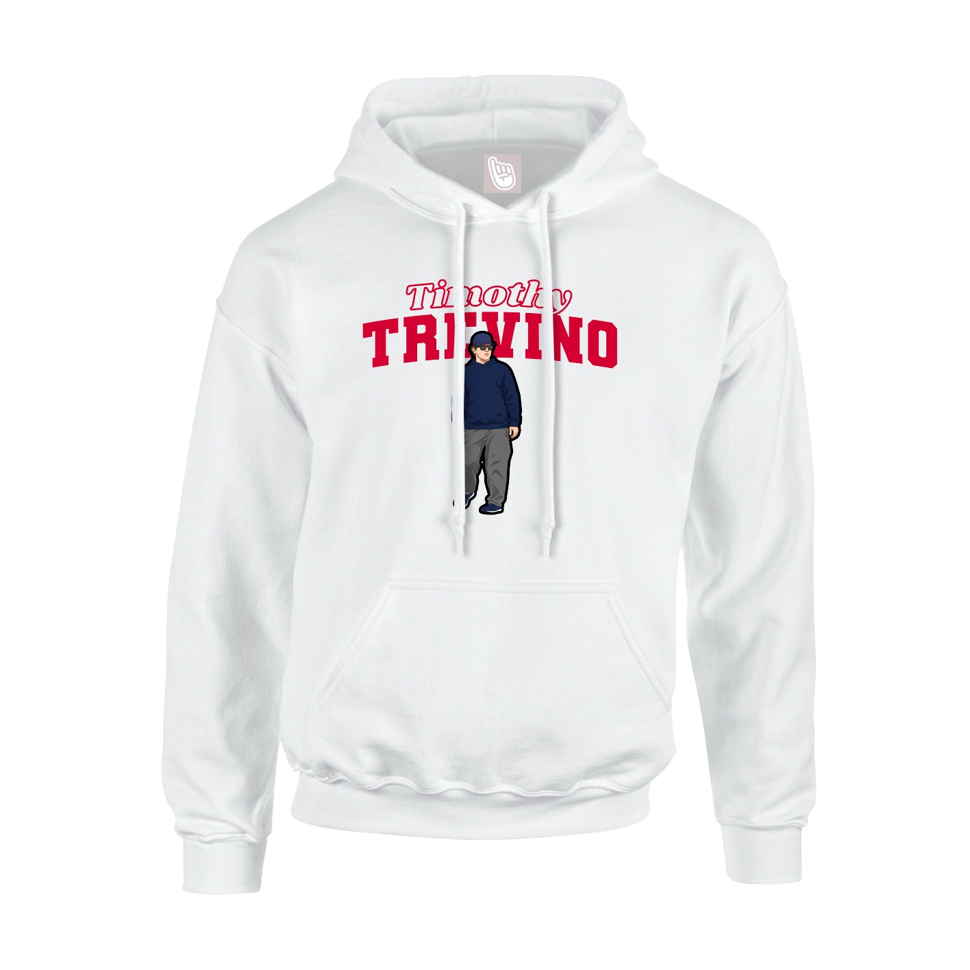 Youth Hoodie — Name Arch in White