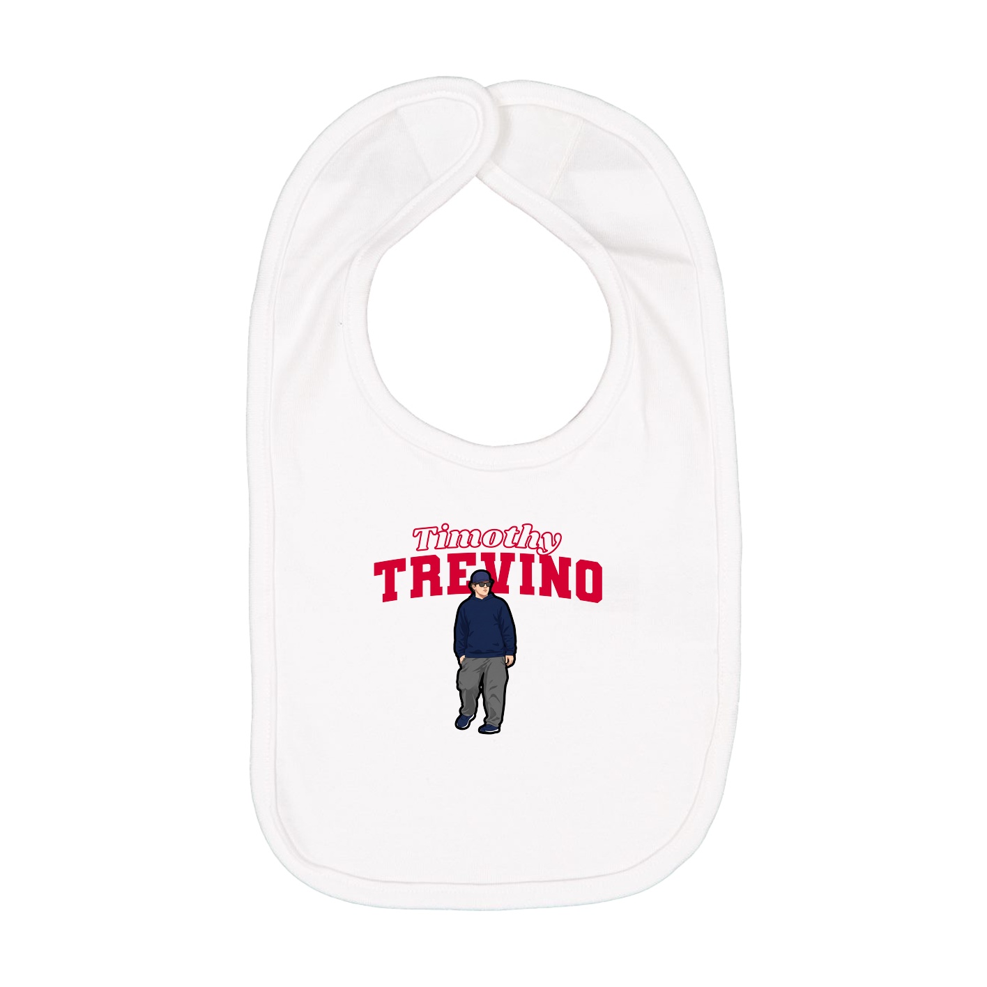 Infant Bib — Name Arch in White