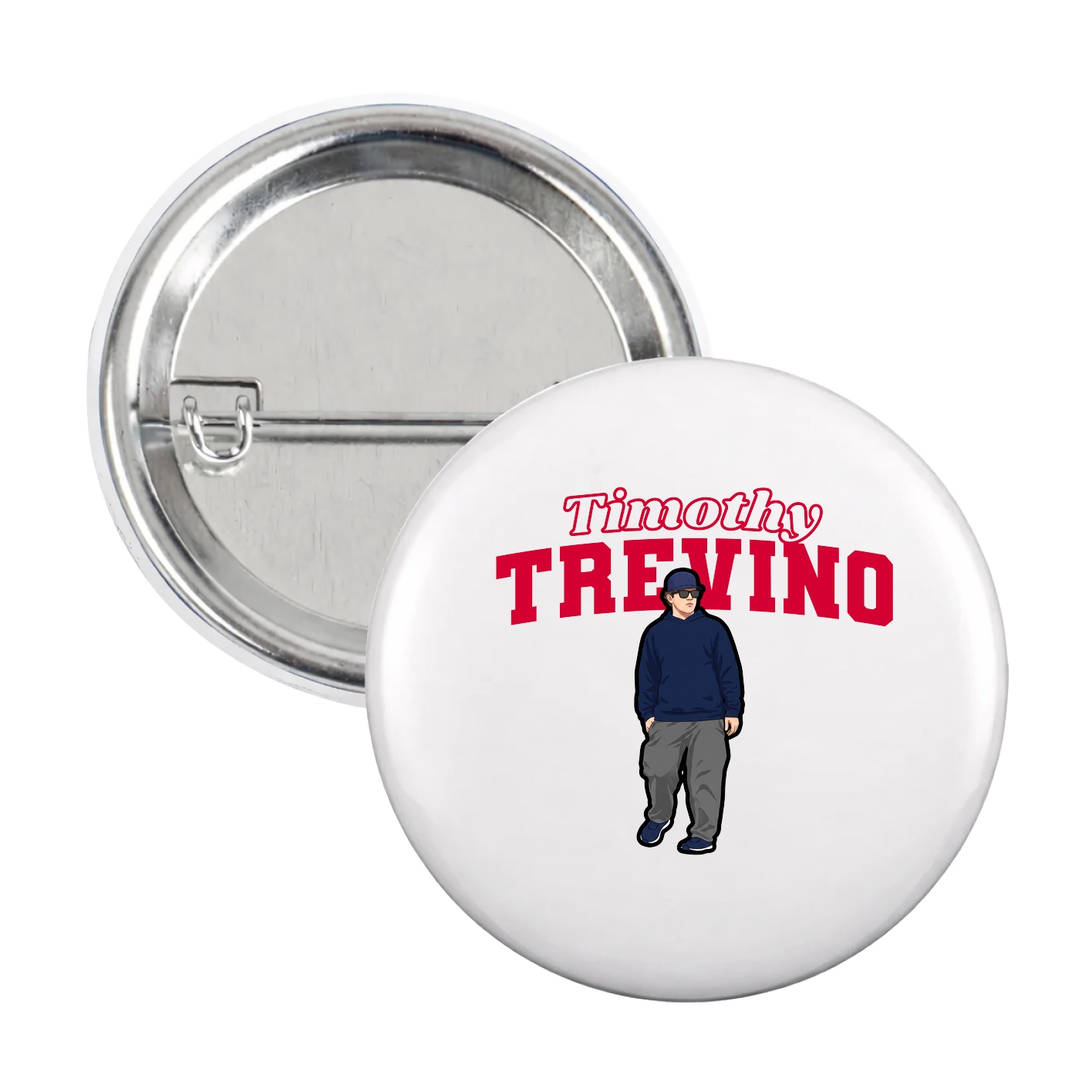 Game Day Button — Name Arch in White