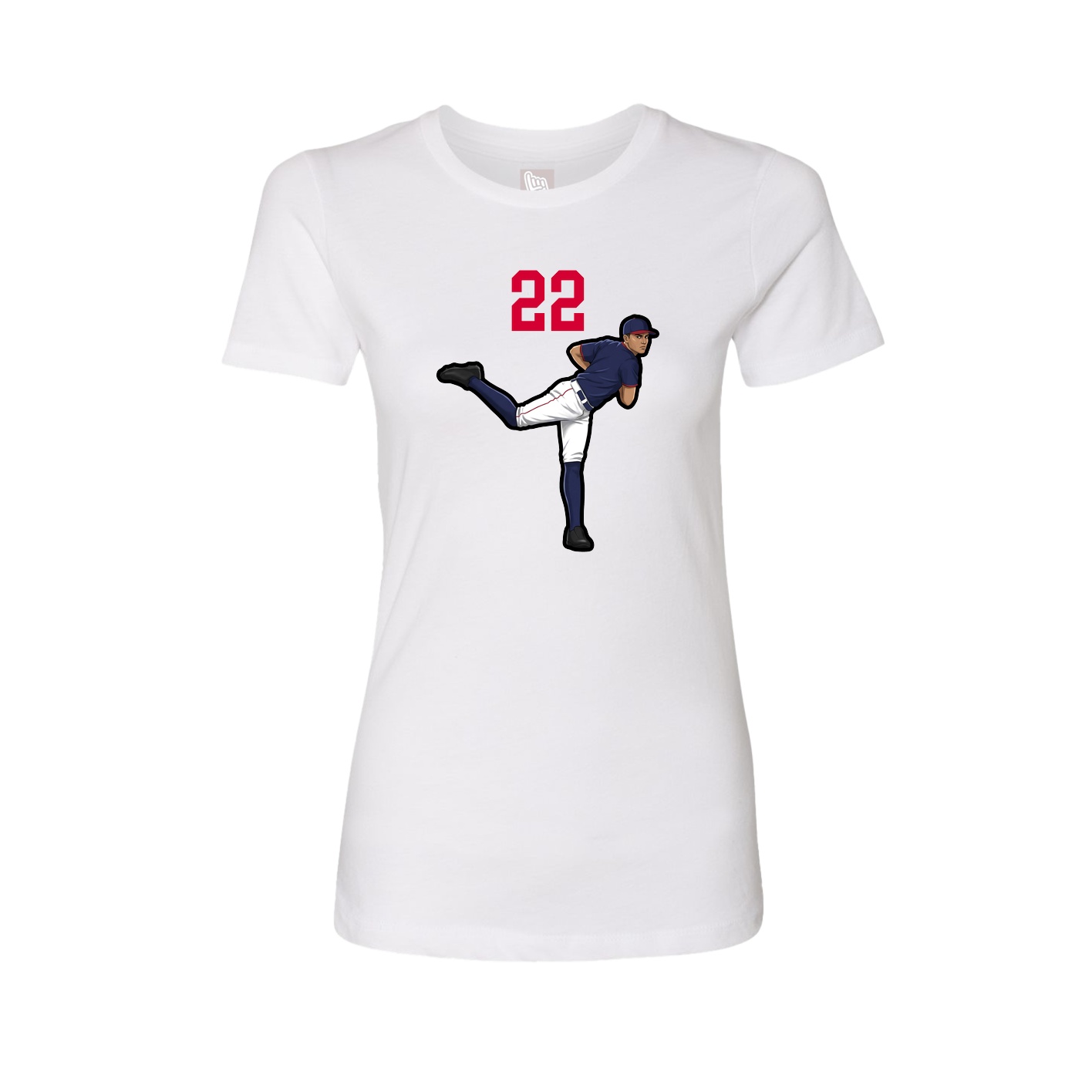 Fitted Women's Tee — Number Top in White