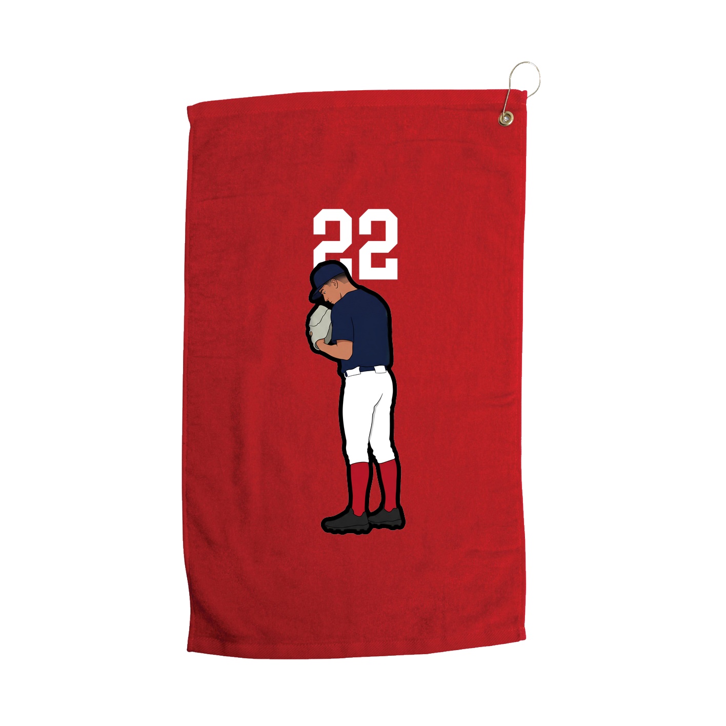 Golf Towel — Number Top in Red
