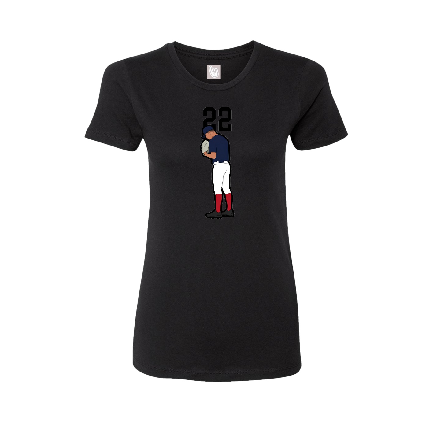 Fitted Women's Tee — Number Top in Black