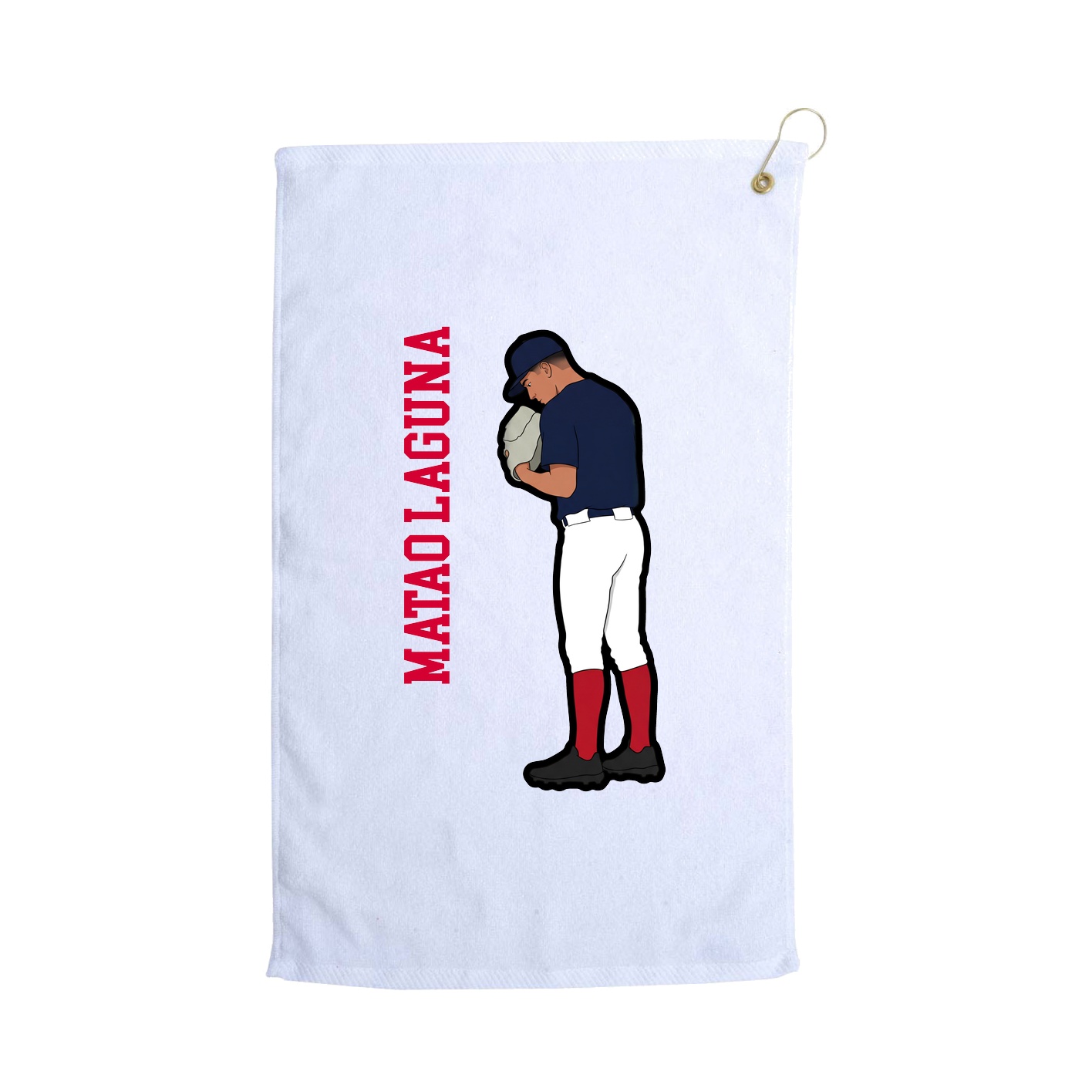Golf Towel — Name Vertical in White