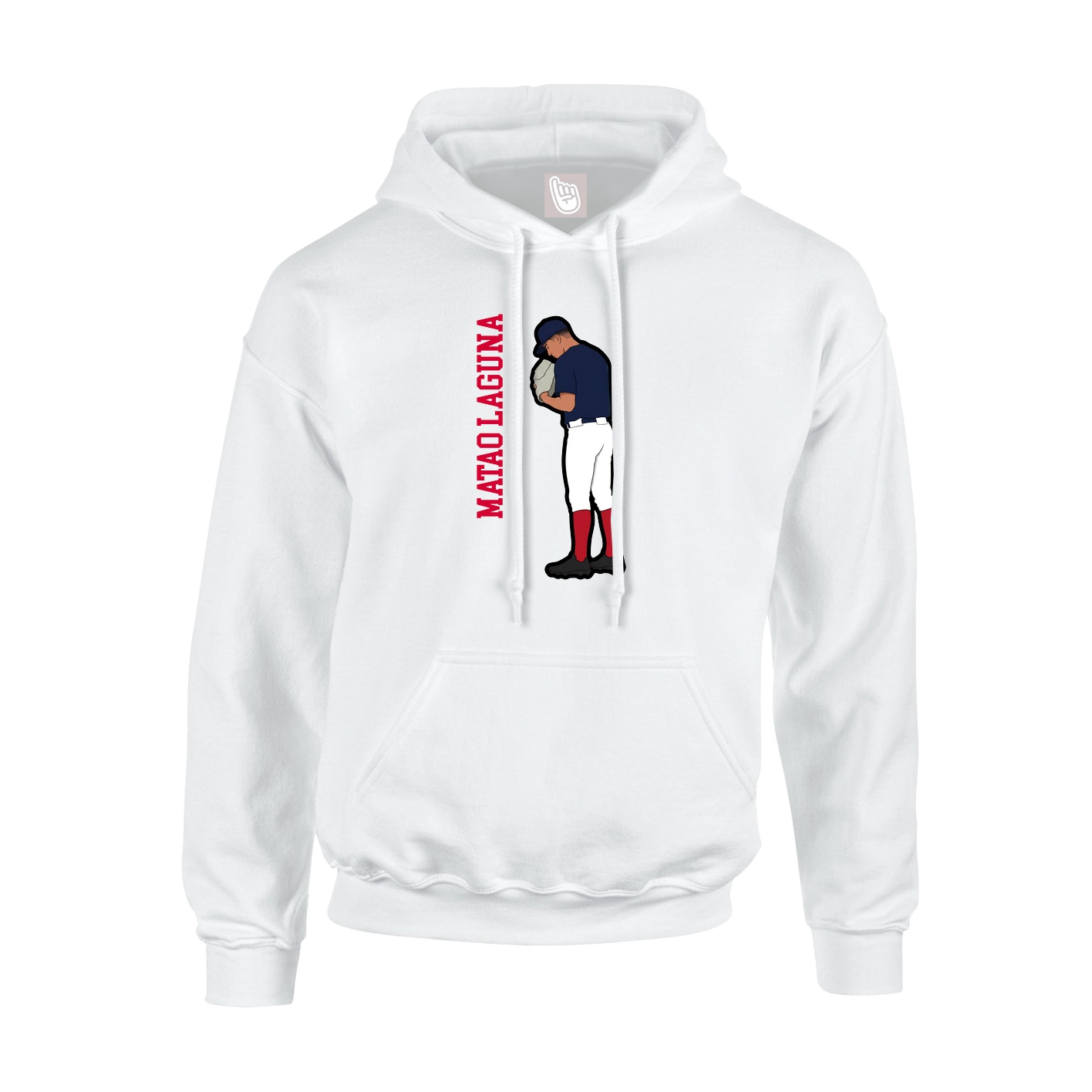 Youth Hoodie — Name Vertical in White