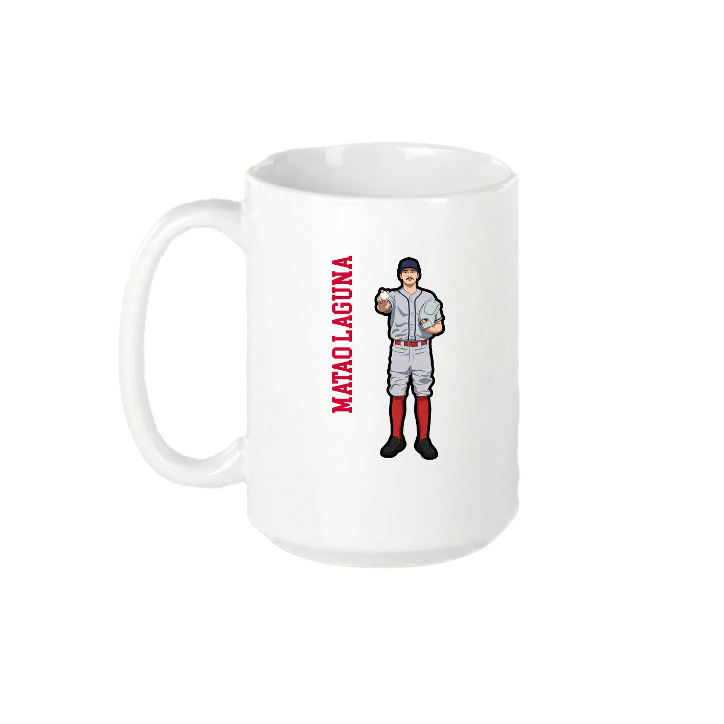 15oz Coffee Mug — Name Vertical in White