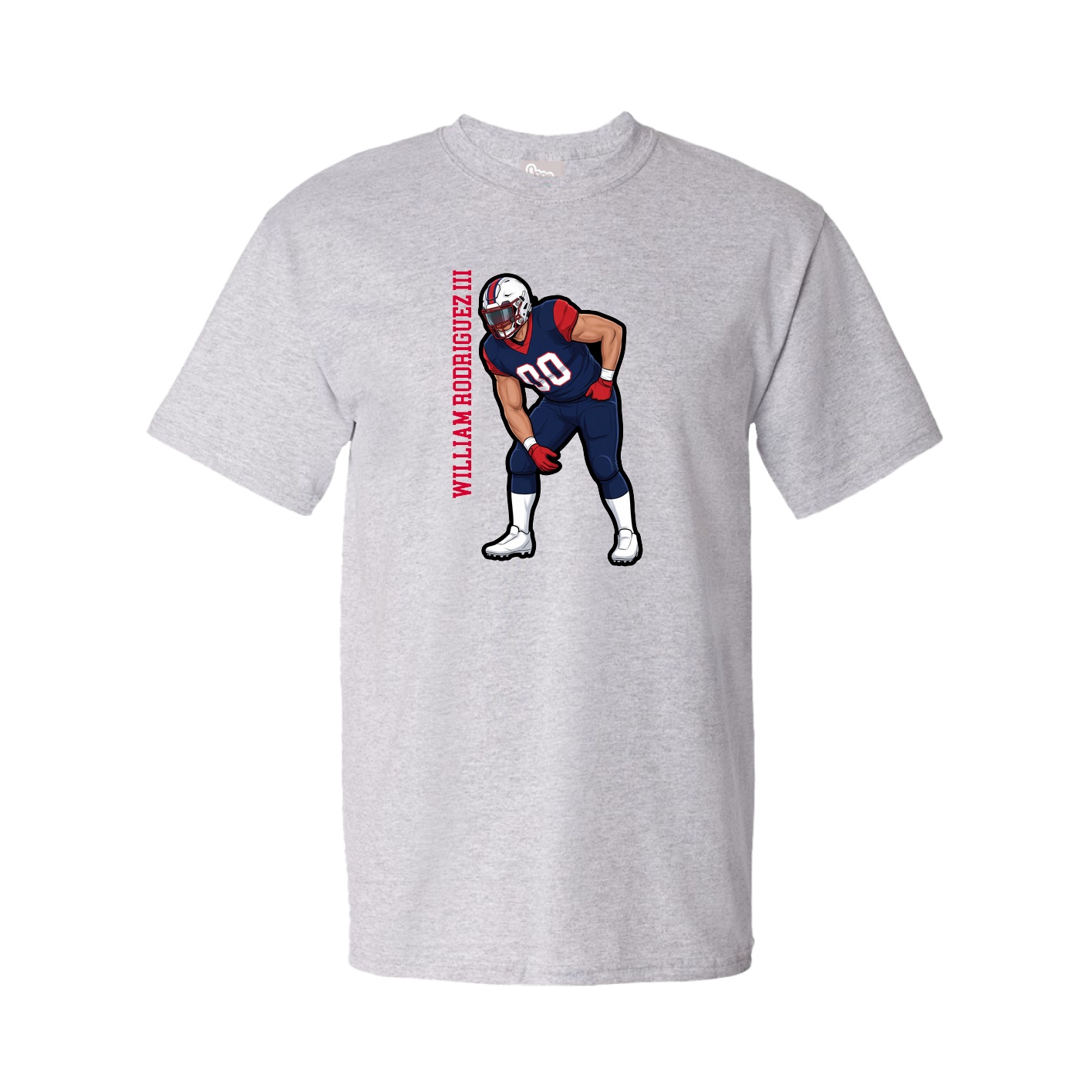 Tee — Name Vertical in Grey