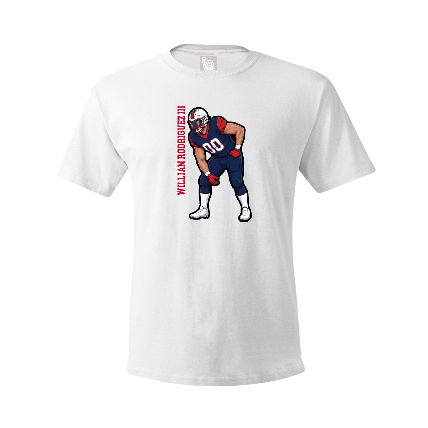 Youth Tee — Name Vertical in White