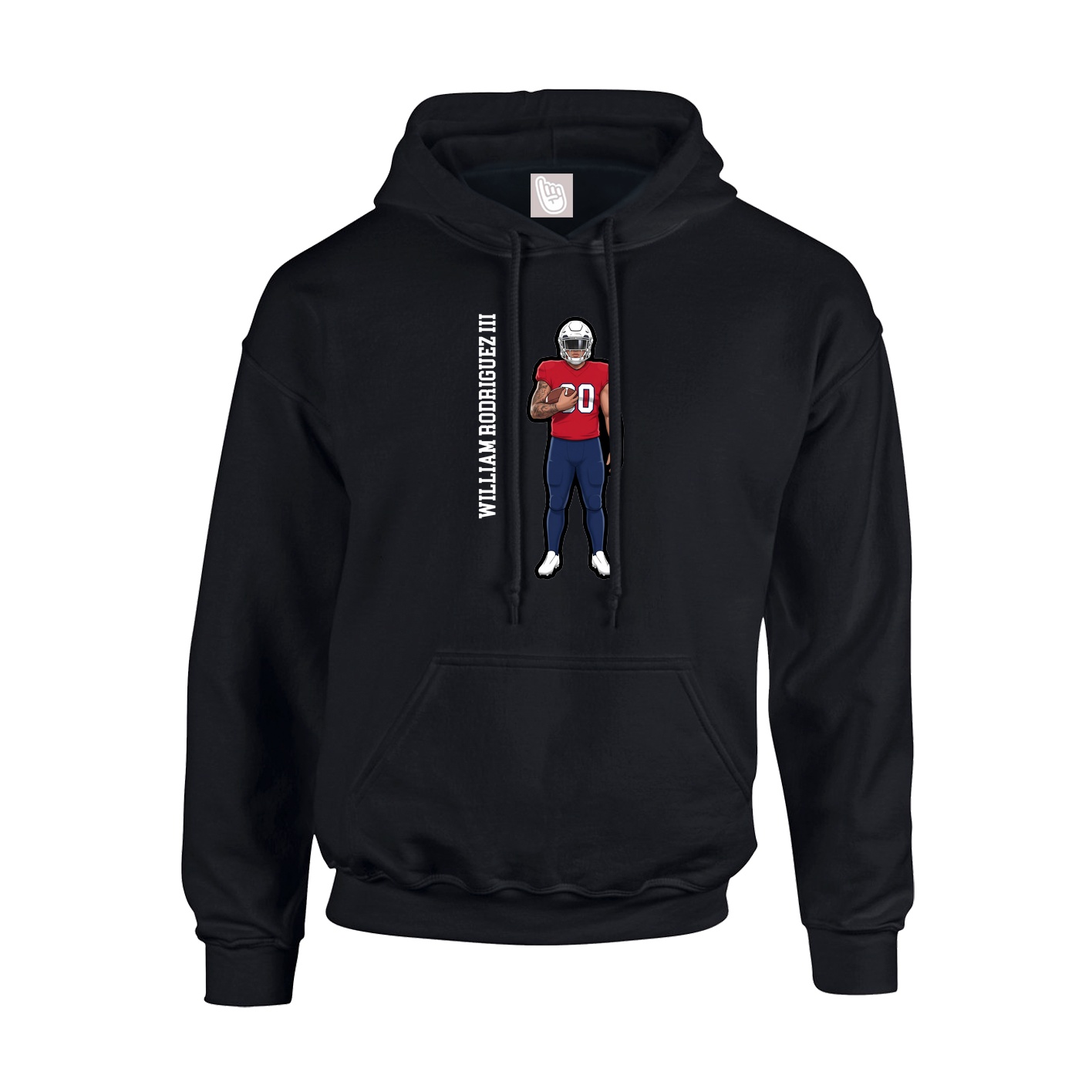 Youth Hoodie — Name Vertical in Black