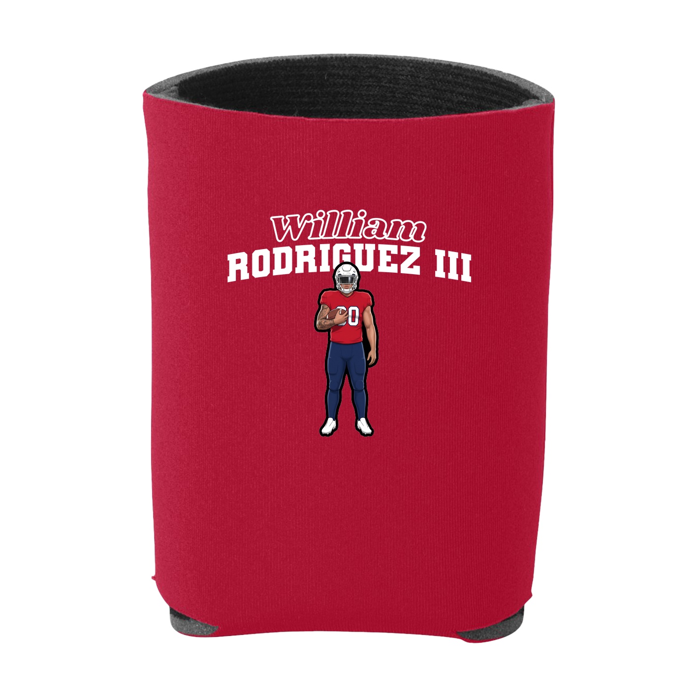 Can Holder — Name Arch in Red