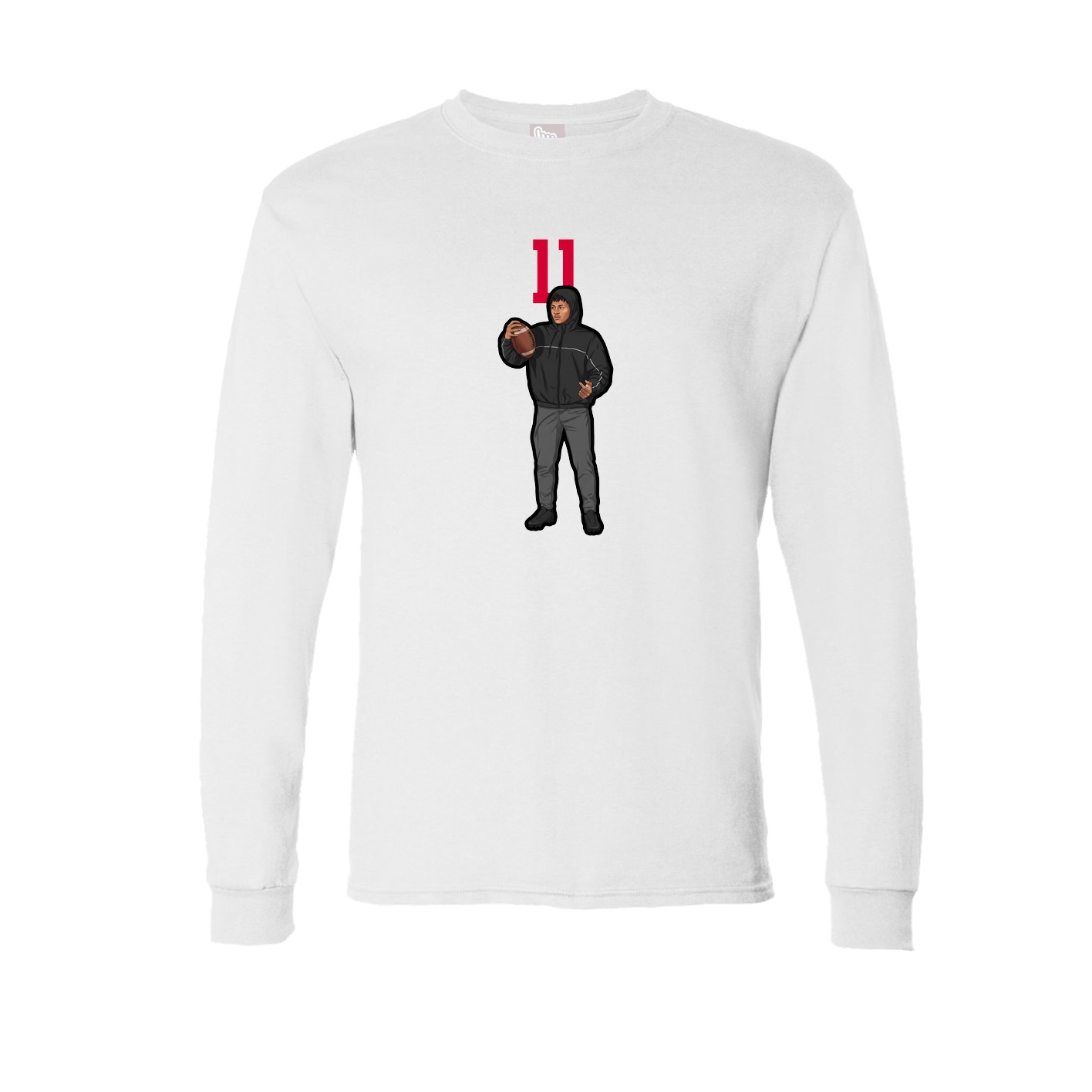 Long Sleeve Tee — Number Top in White