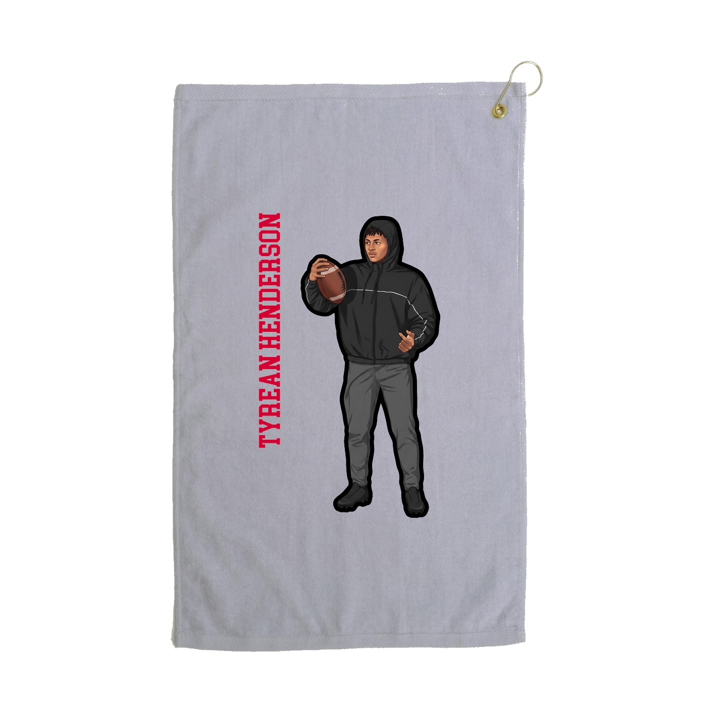 Golf Towel — Name Vertical in Grey