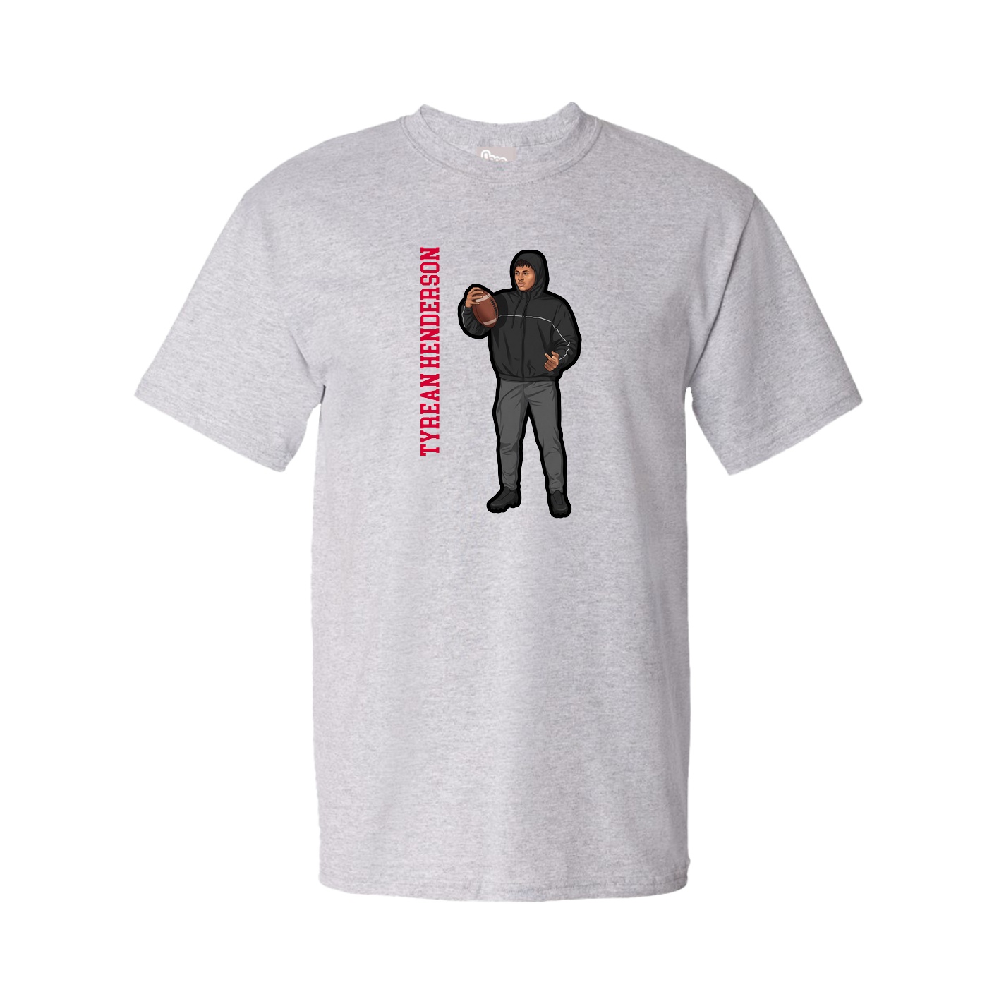 Youth Tee — Name Vertical in Grey