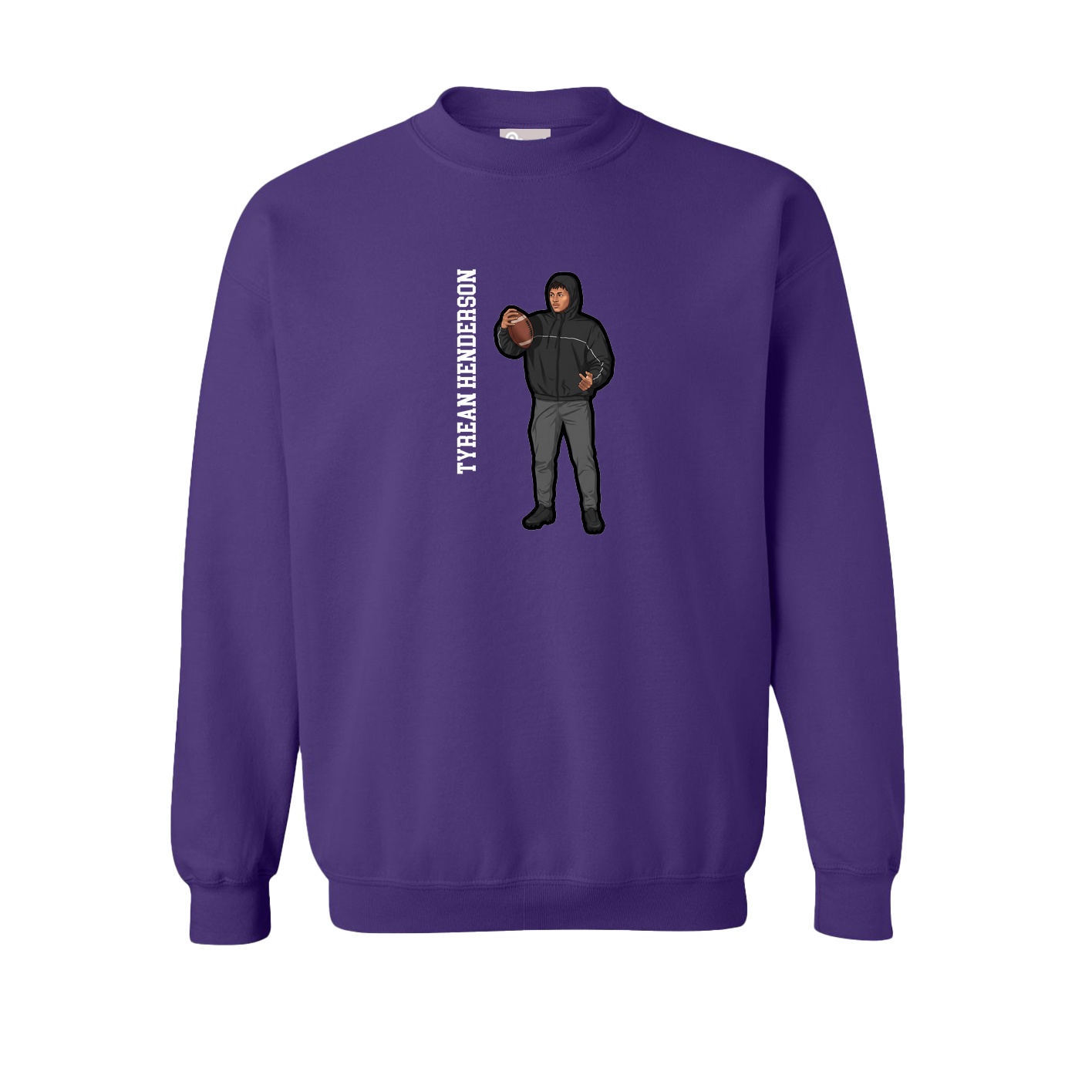 Fleece Crew — Name Vertical in Purple