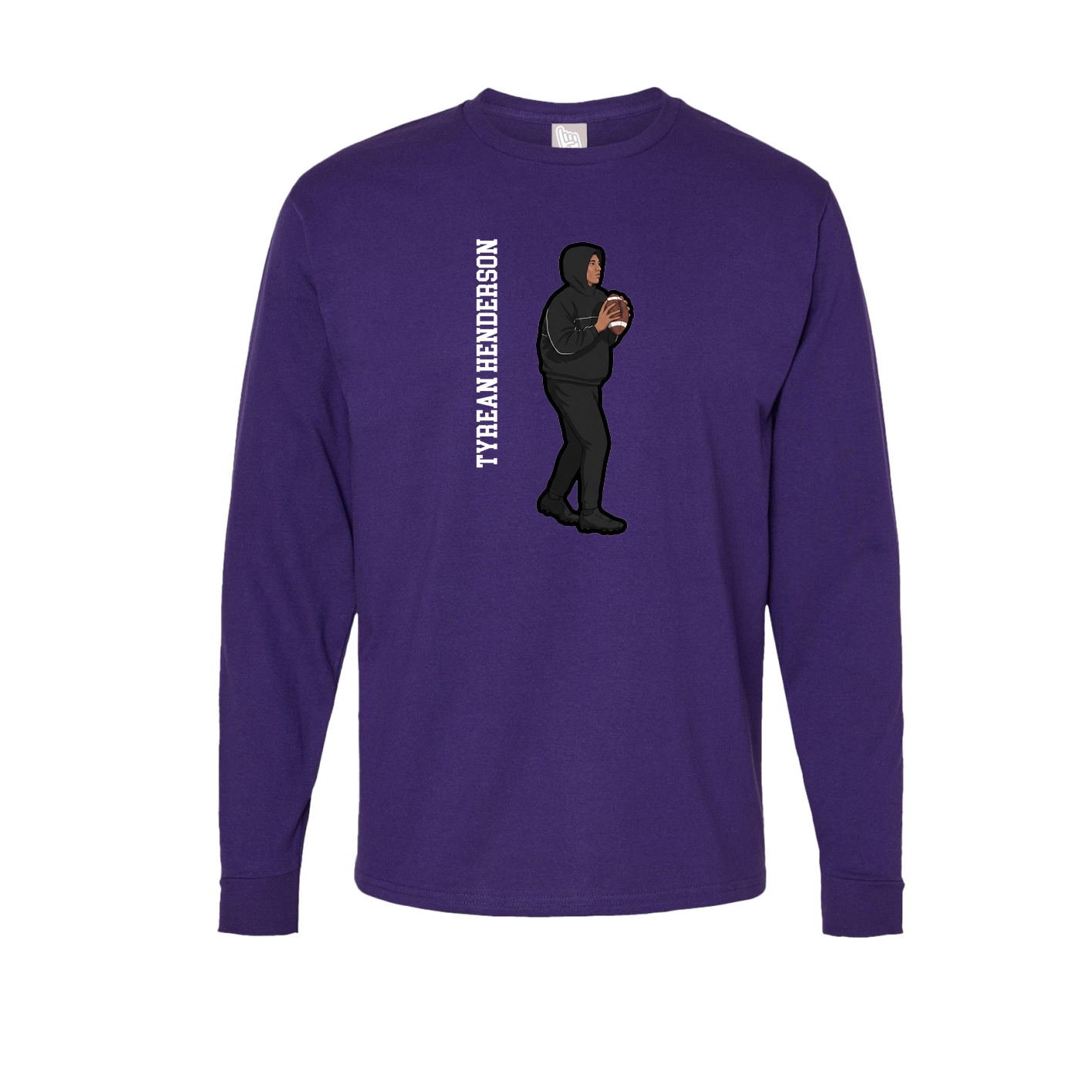 Long Sleeve Tee — Name Vertical in Purple