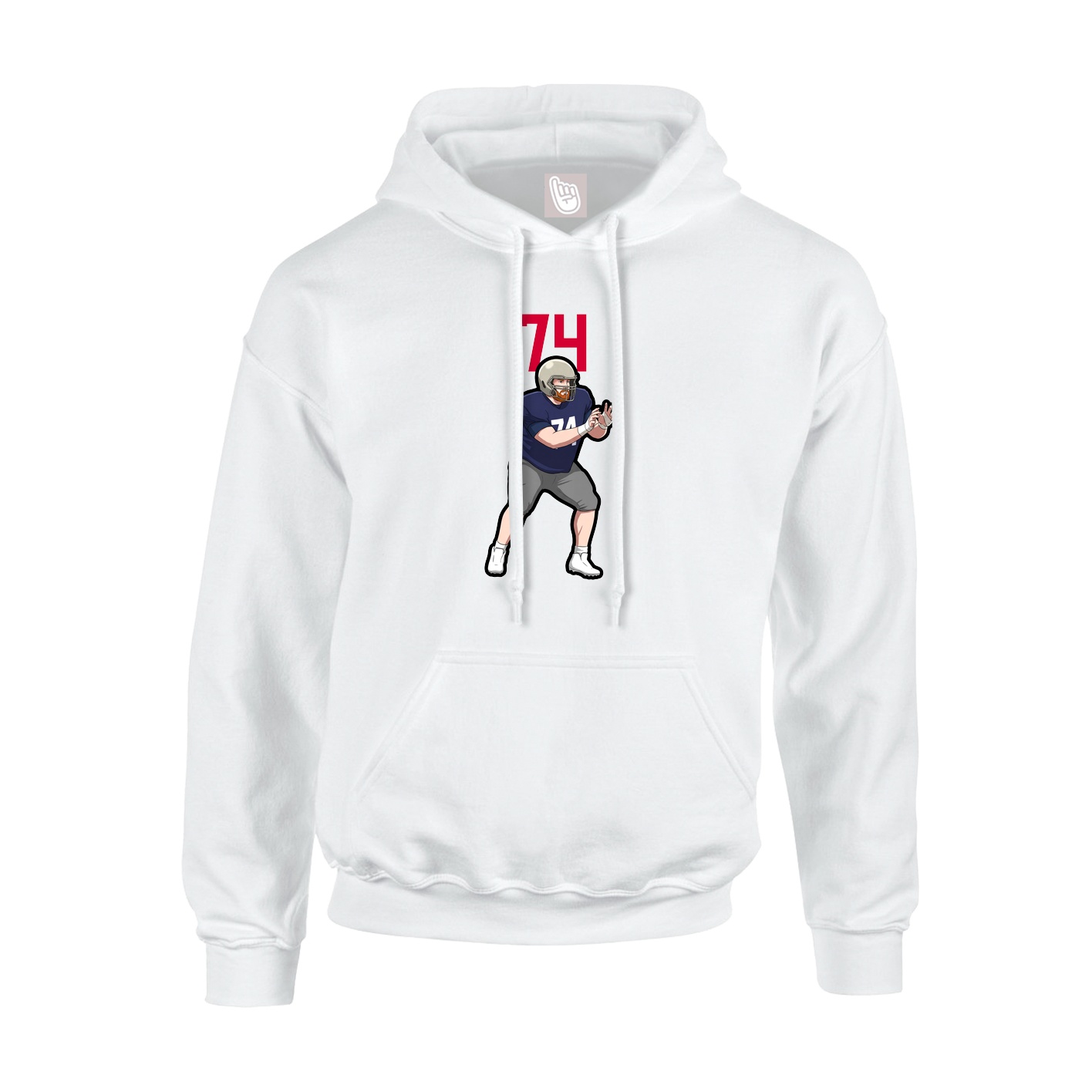 Youth Hoodie — Number Top in White
