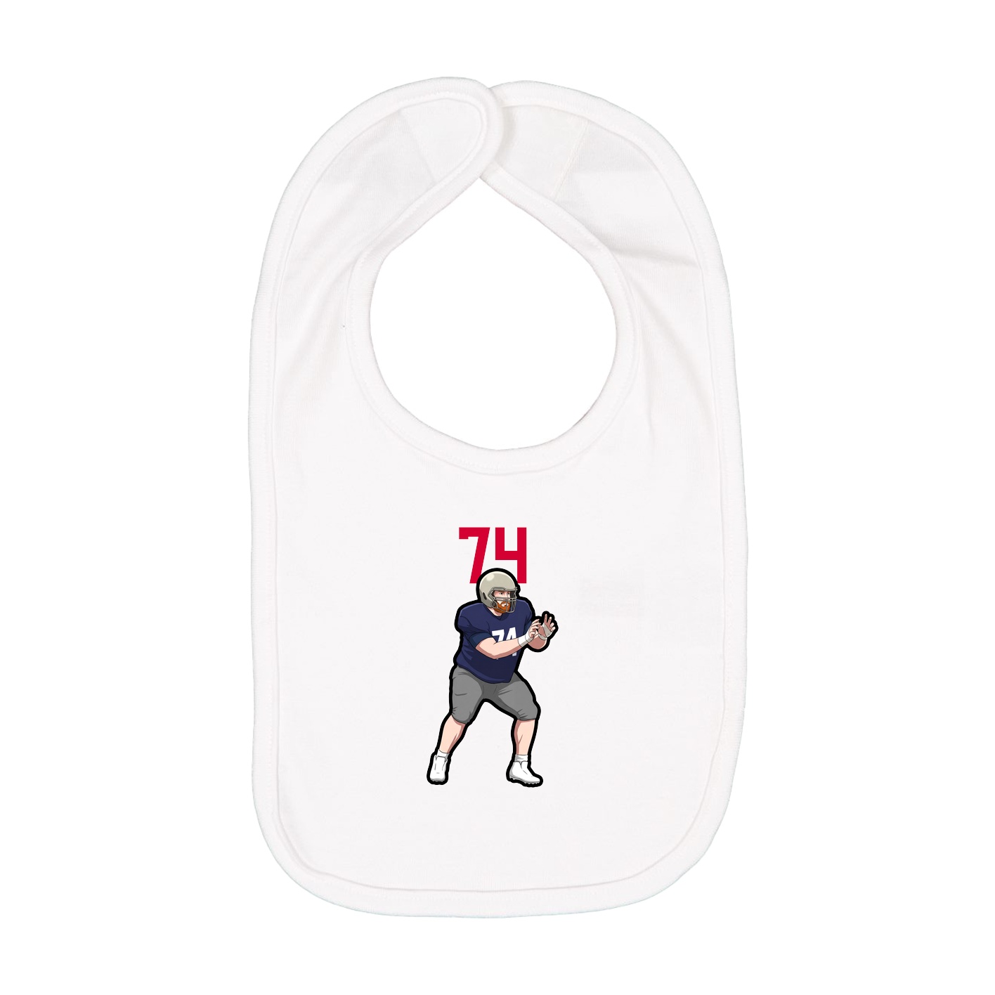 Infant Bib — Number Top in White