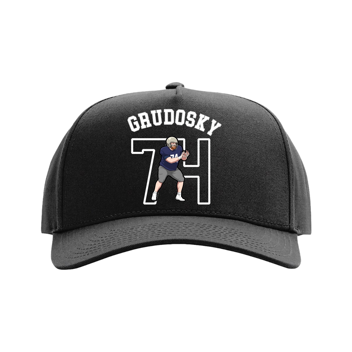 Full Fabric Five-Panel Champ Cap — Shirsey Arch in Black