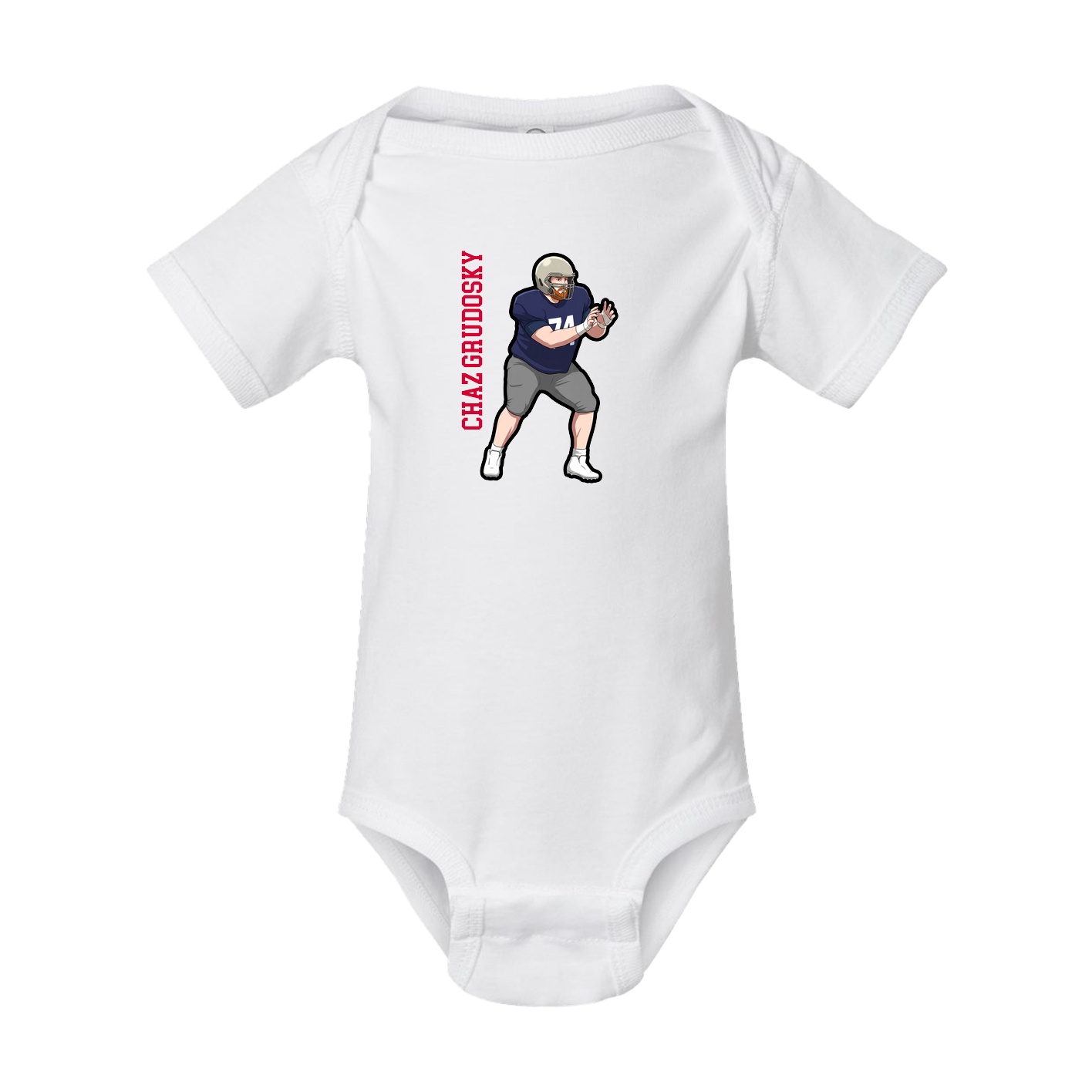 Baby Onesie — Name Vertical in White