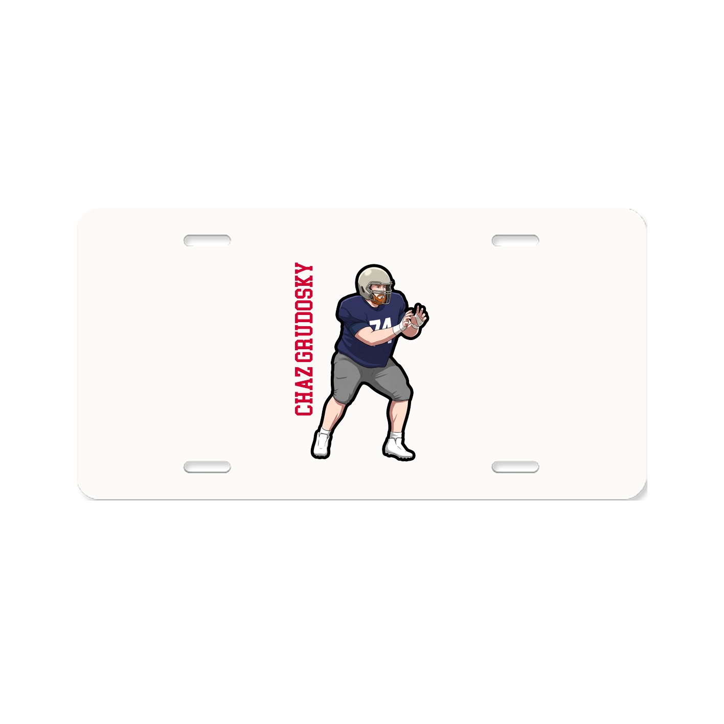 License Plate — Name Vertical in Classic