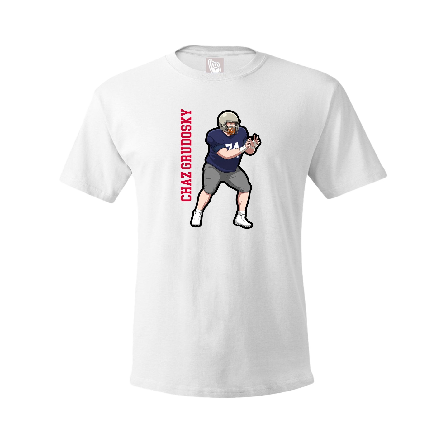 Youth Tee — Name Vertical in White