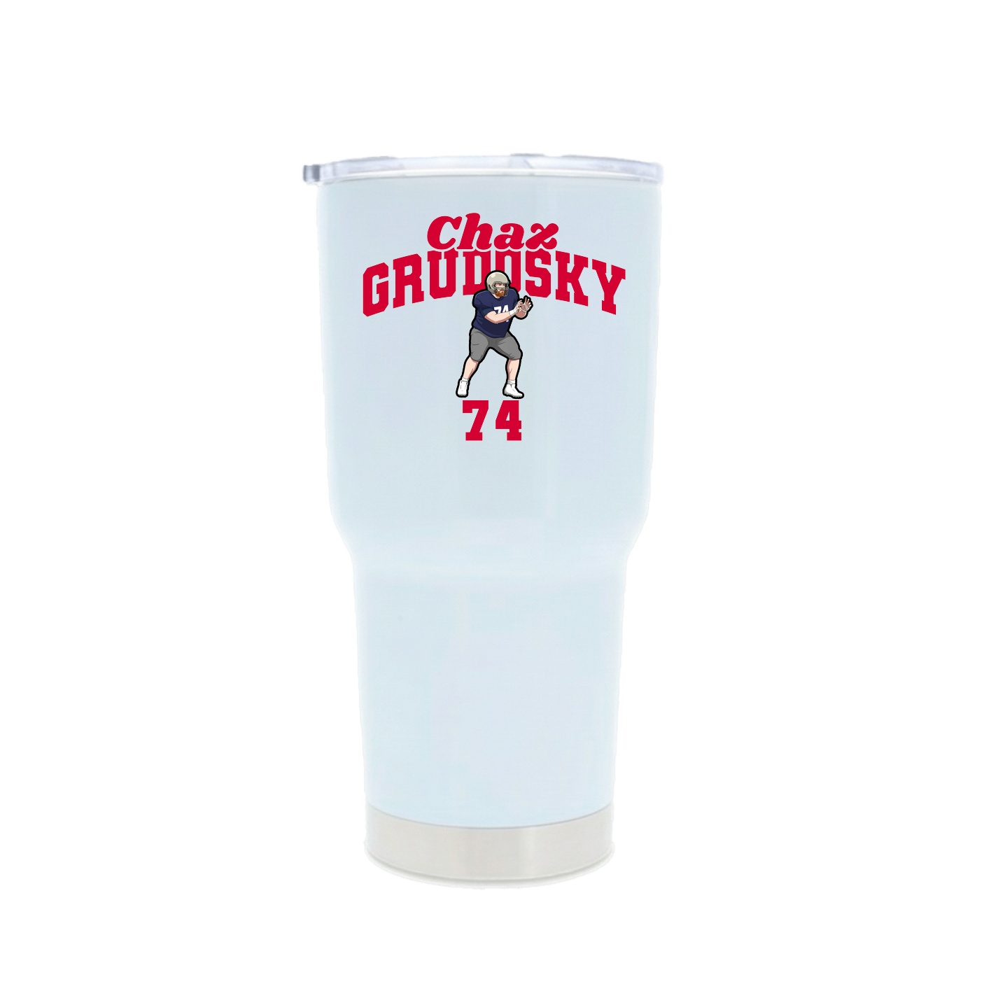 30oz Stainless Steel Tumbler — Signature Arch in White