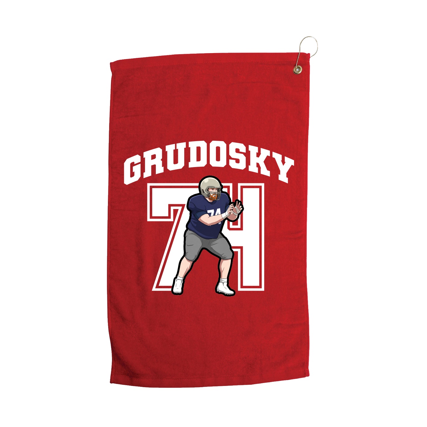 Golf Towel — Number in Red