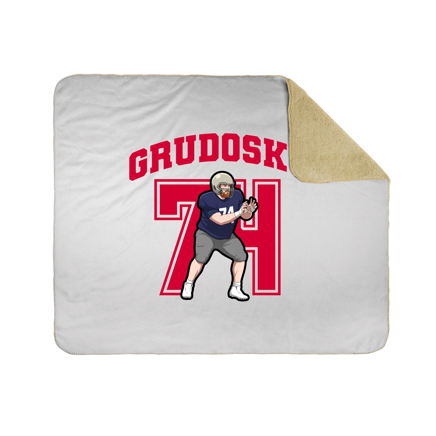 Throw Blanket — Number in White
