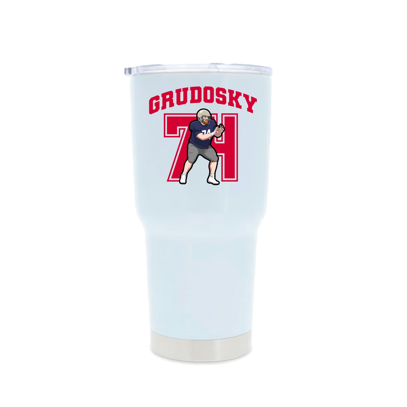 30oz Stainless Steel Tumbler — Number in White