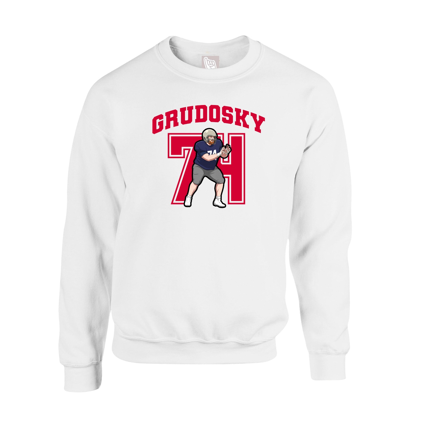Fleece Crew — Number in White