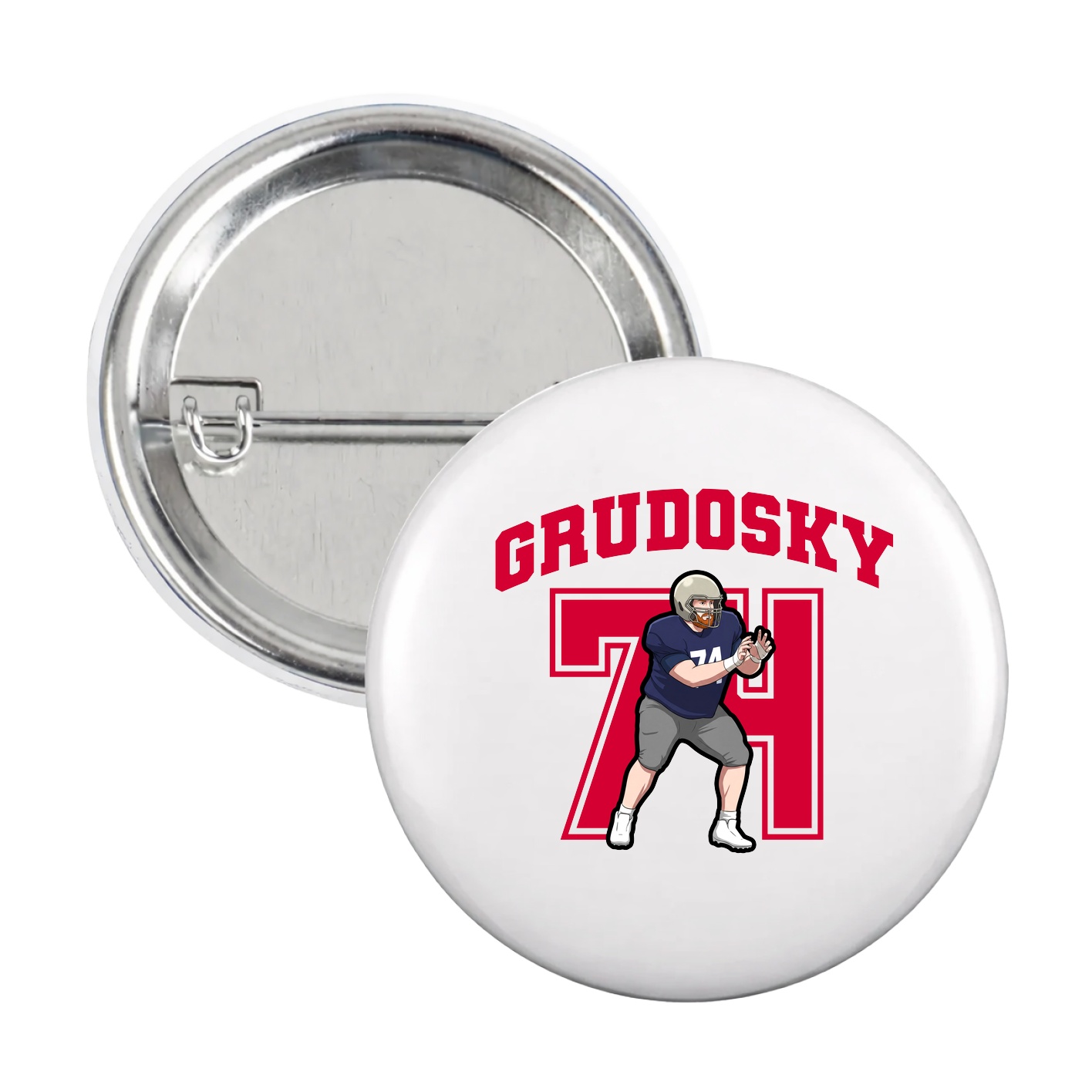 Game Day Button — Number in White