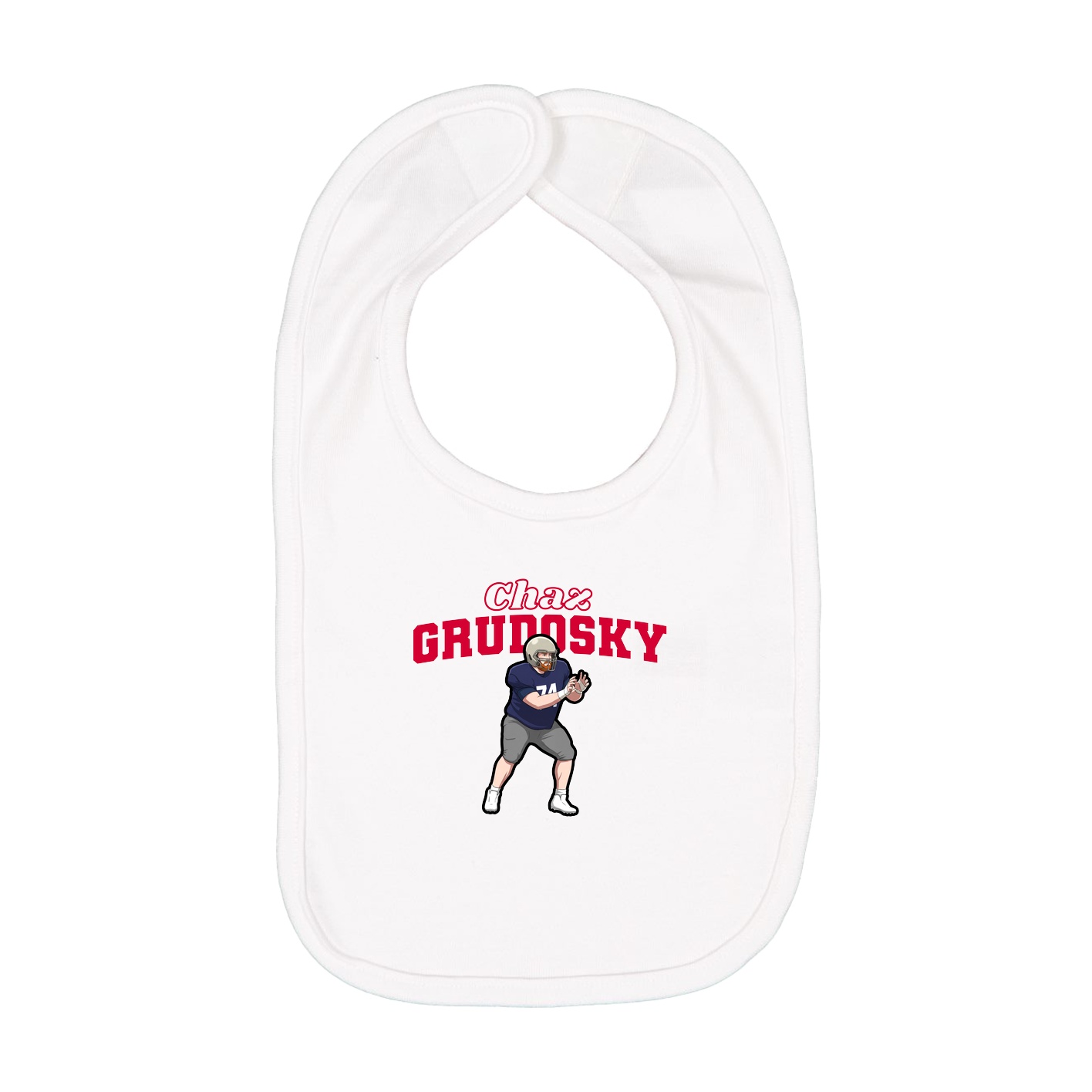 Infant Bib — Name Arch in White