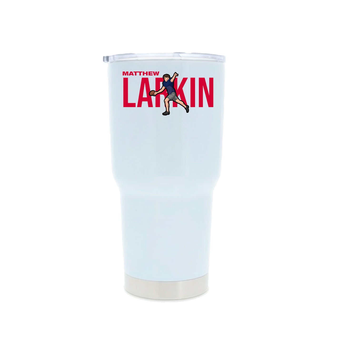 30oz Stainless Steel Tumbler — Player Name in White