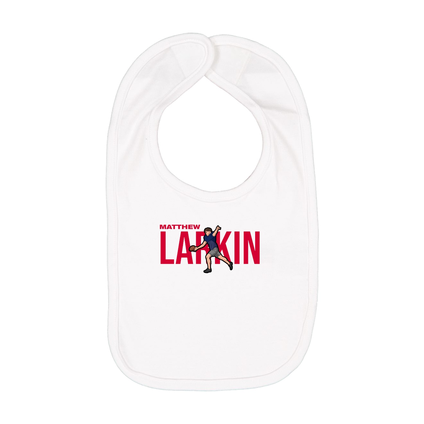 Infant Bib — Player Name in White