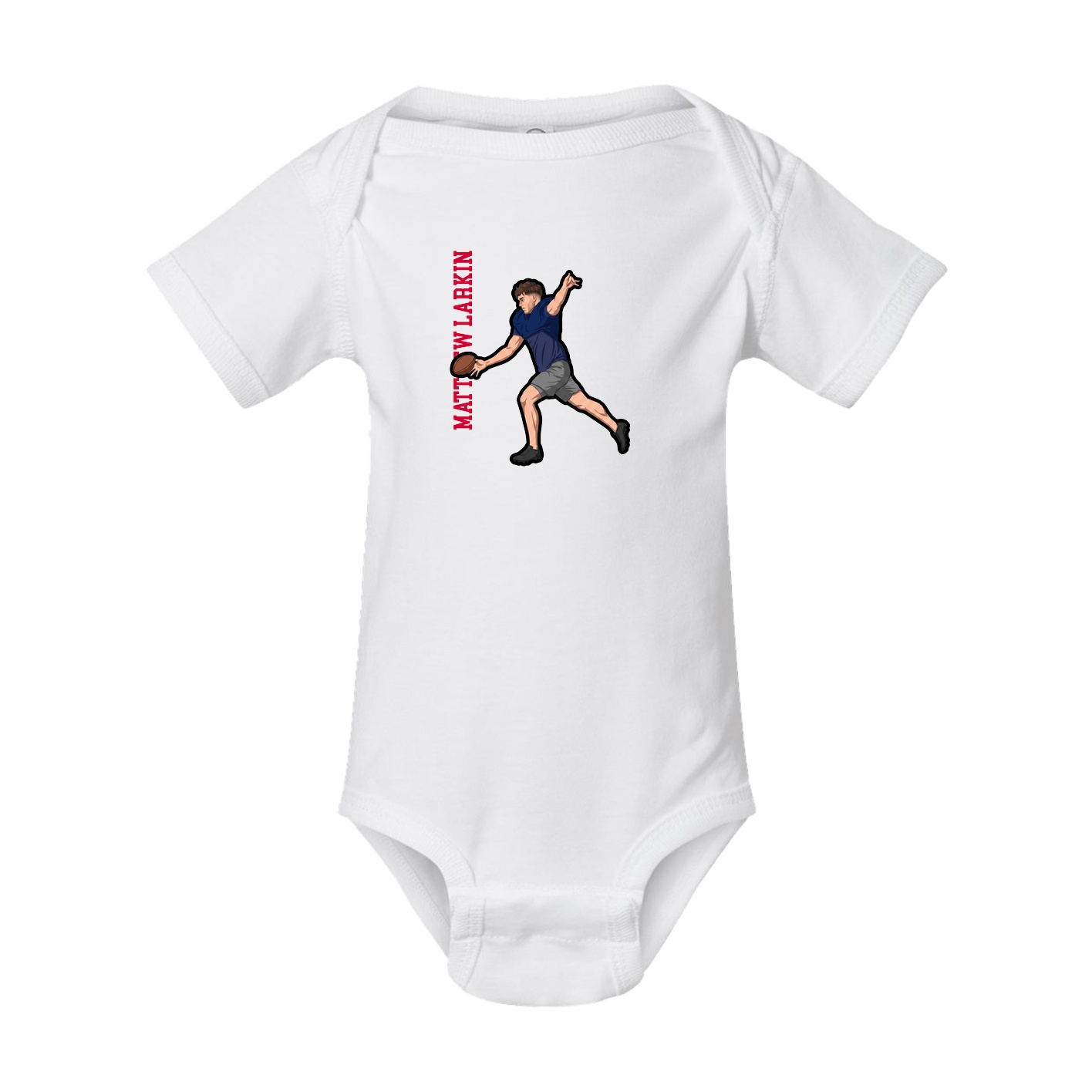 Baby Onesie — Name Vertical in White