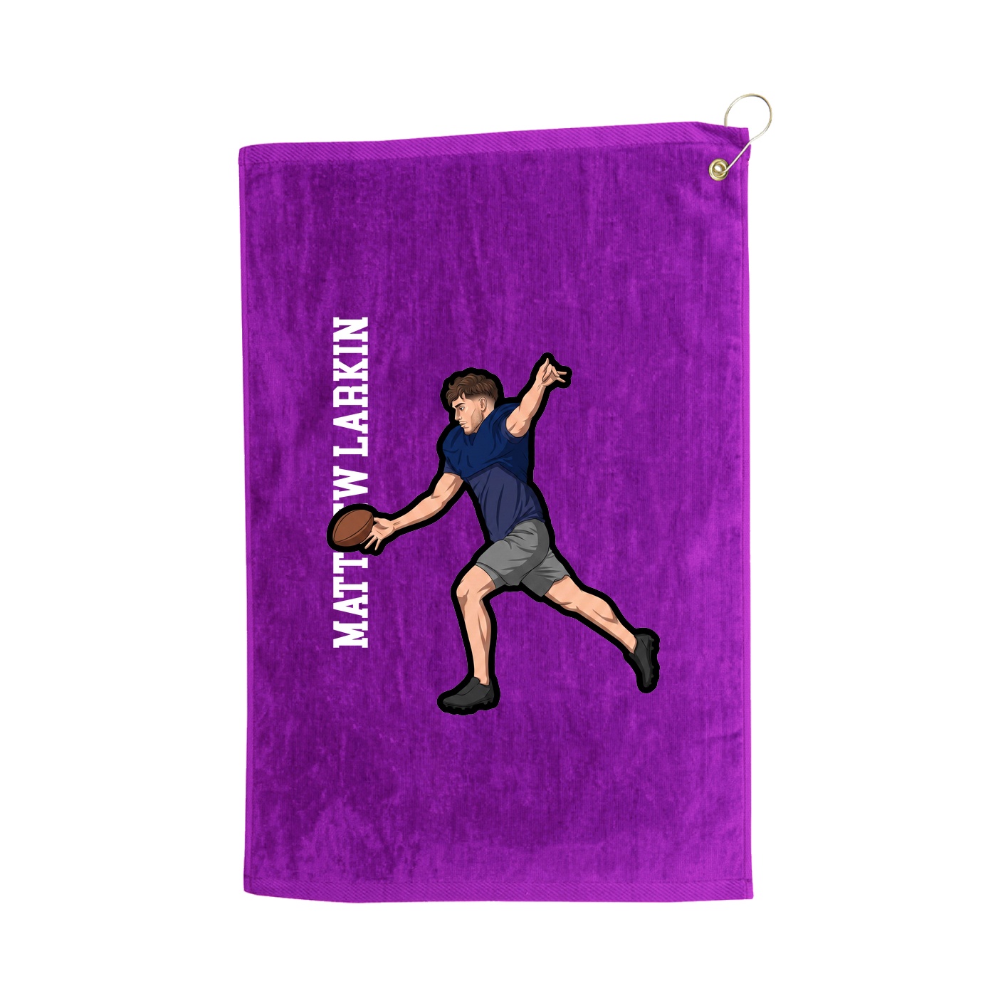 Golf Towel — Name Vertical in Purple