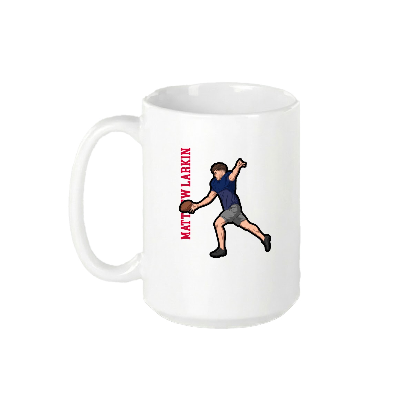 15oz Coffee Mug — Name Vertical in White