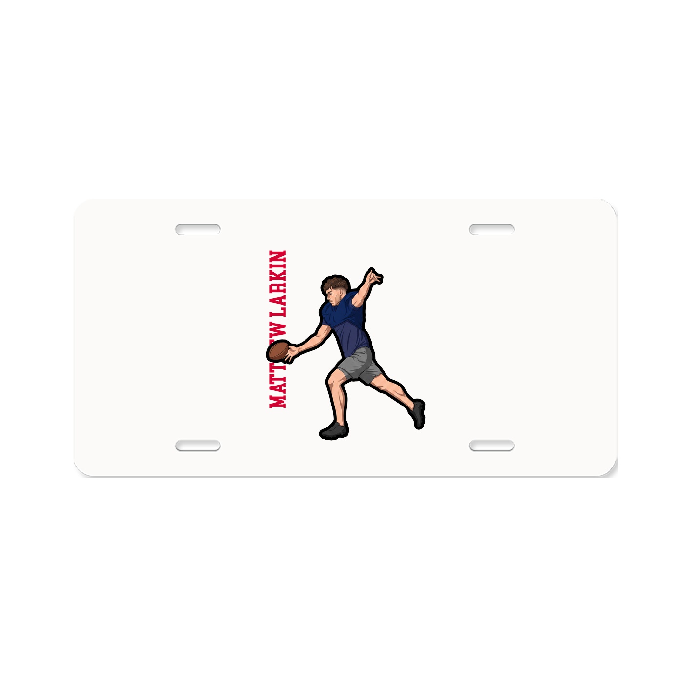 License Plate — Name Vertical in Classic