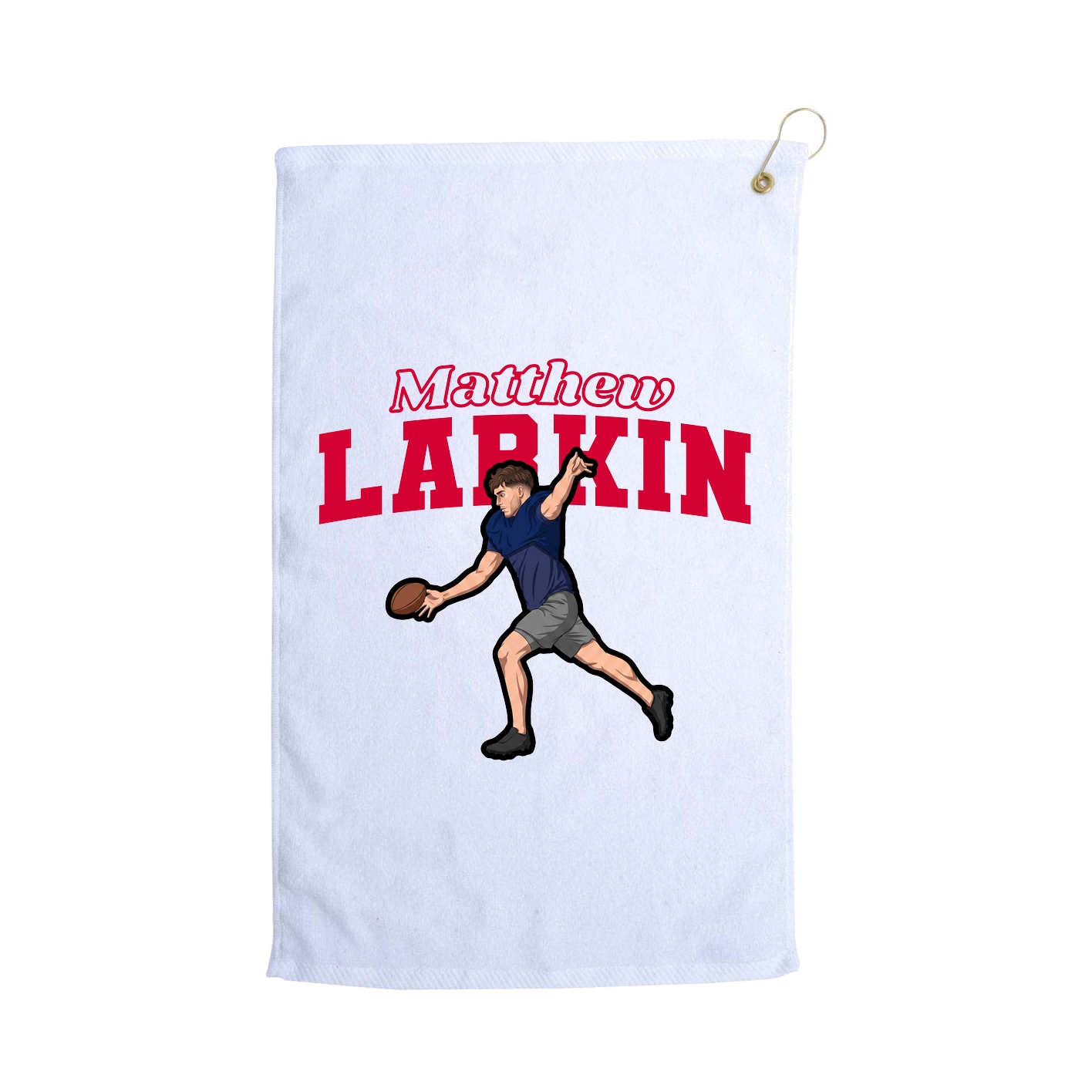 Golf Towel — Name Arch in White