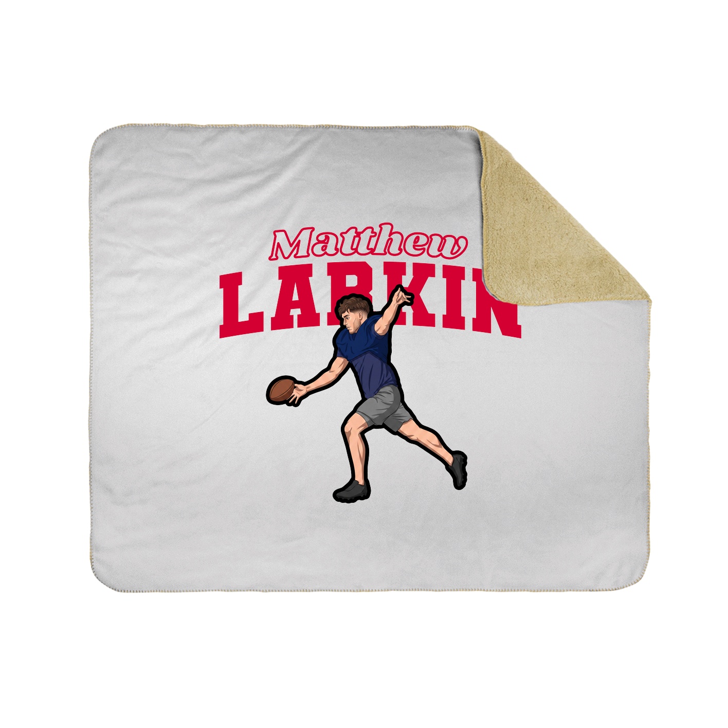 Throw Blanket — Name Arch in White