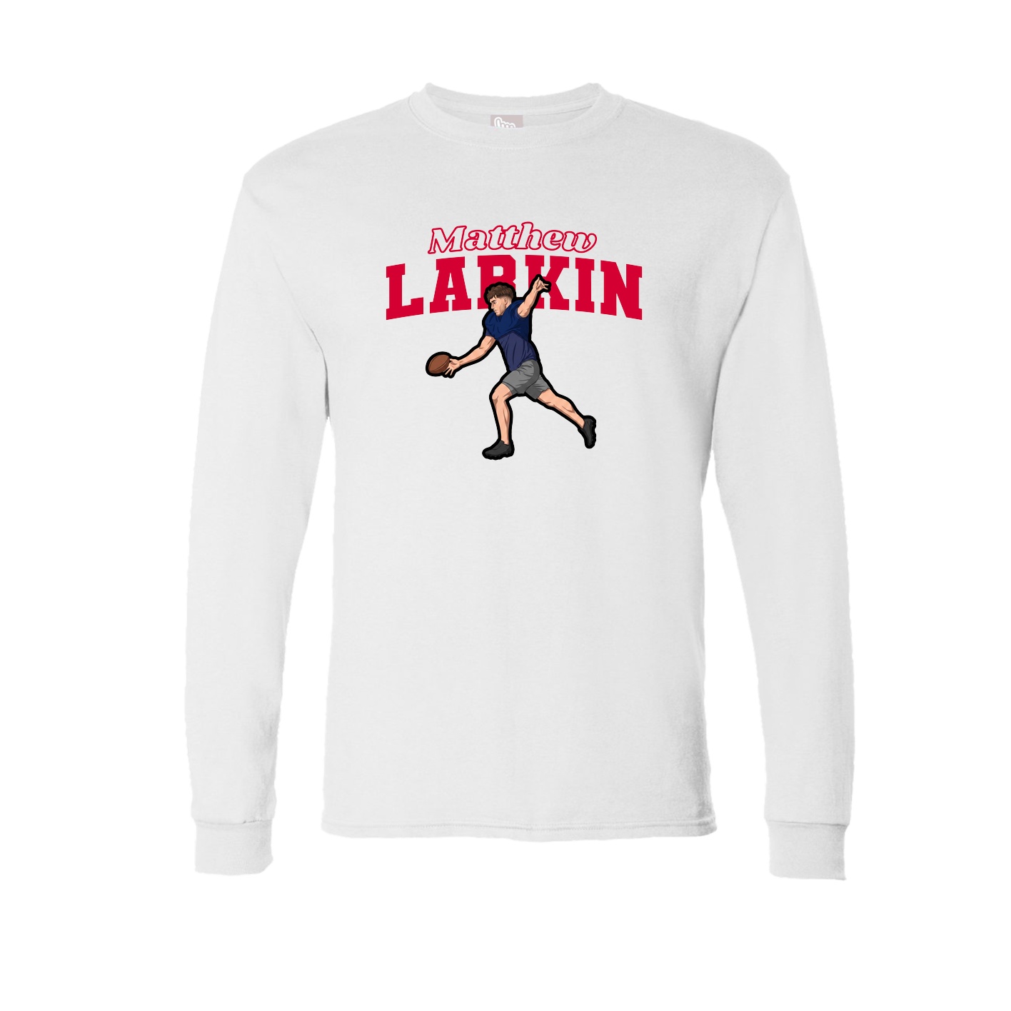 Long Sleeve Tee — Name Arch in White