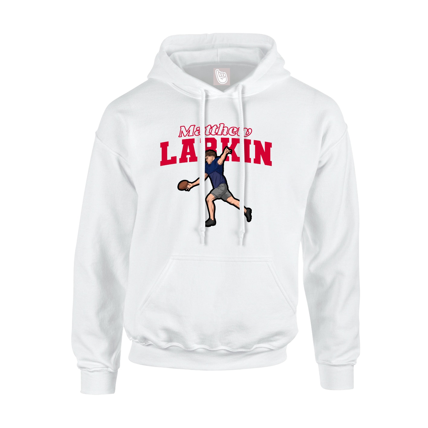 Hoodie — Name Arch in White
