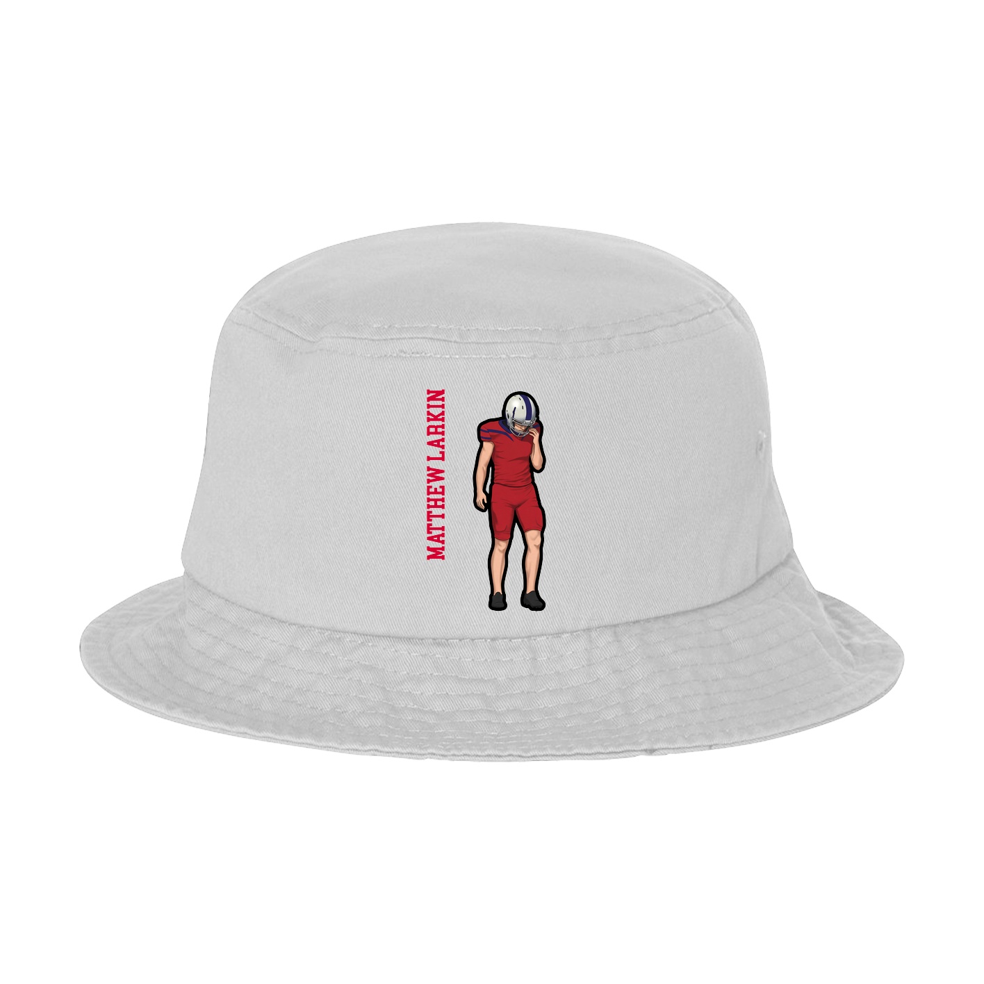 Bucket Cap — Name Vertical in White