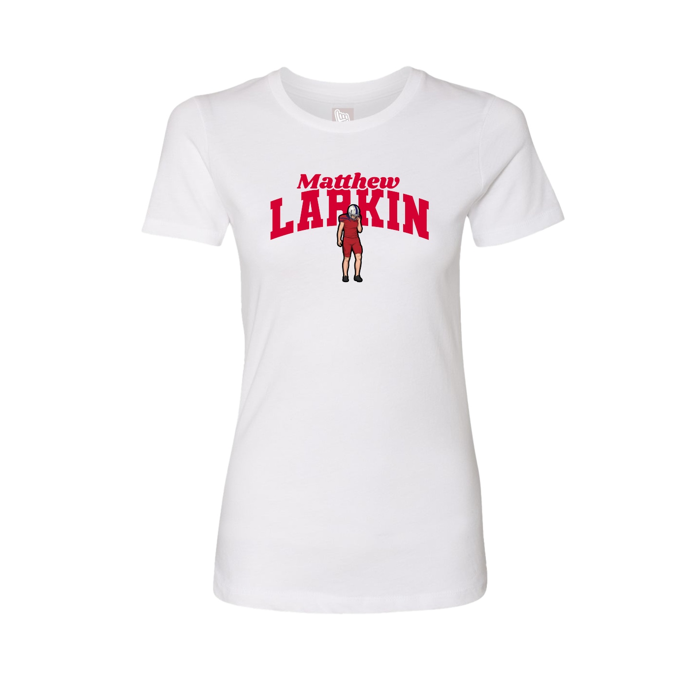 Fitted Women's Tee — Signature Arch in White