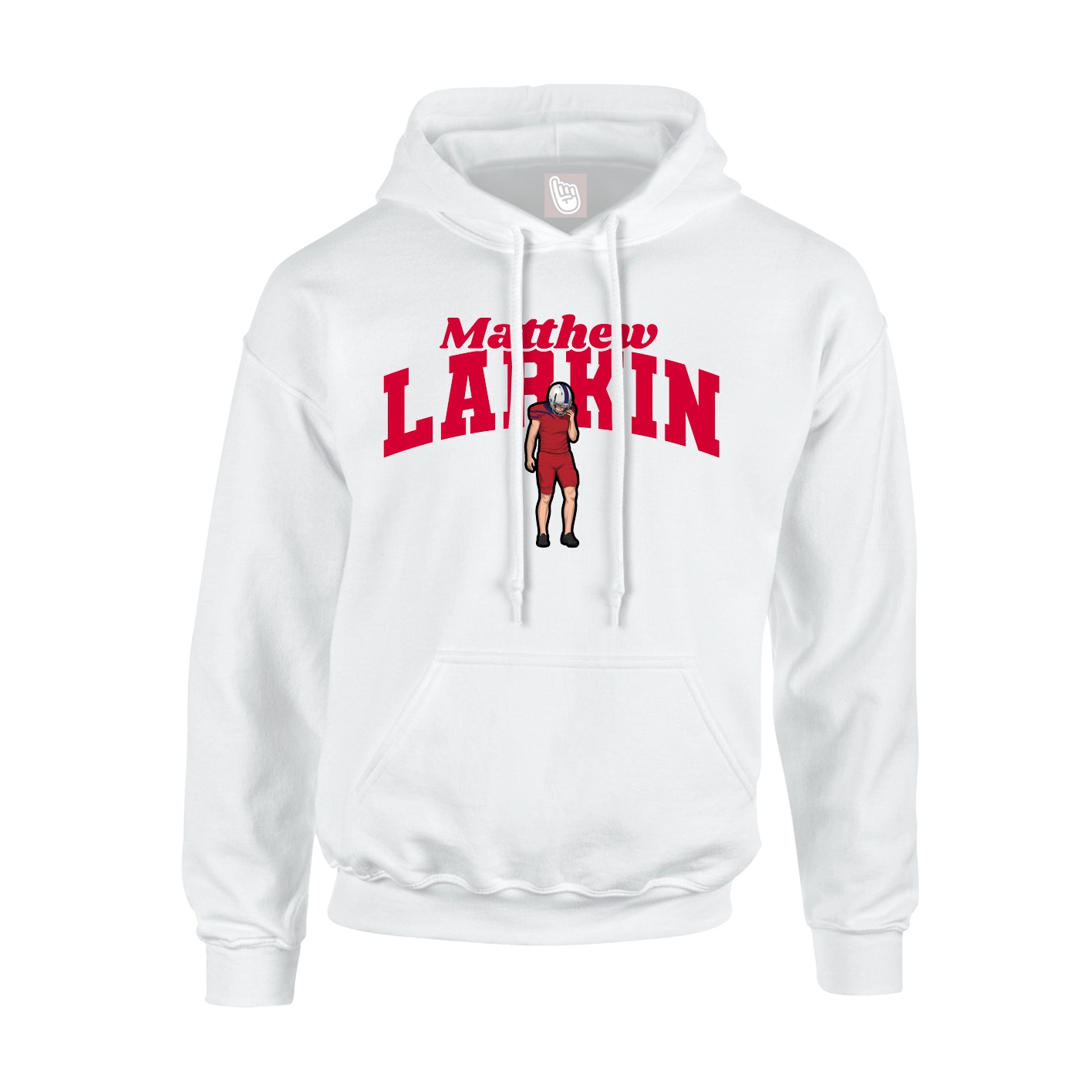 Youth Hoodie — Signature Arch in White