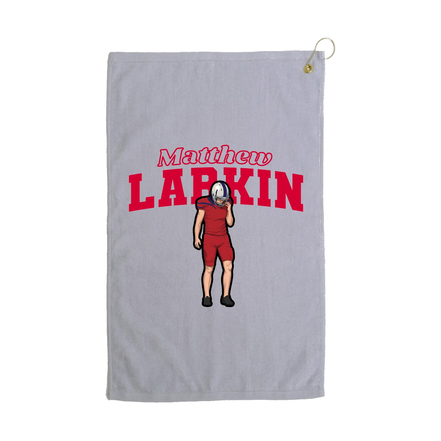 Golf Towel — Name Arch in Grey