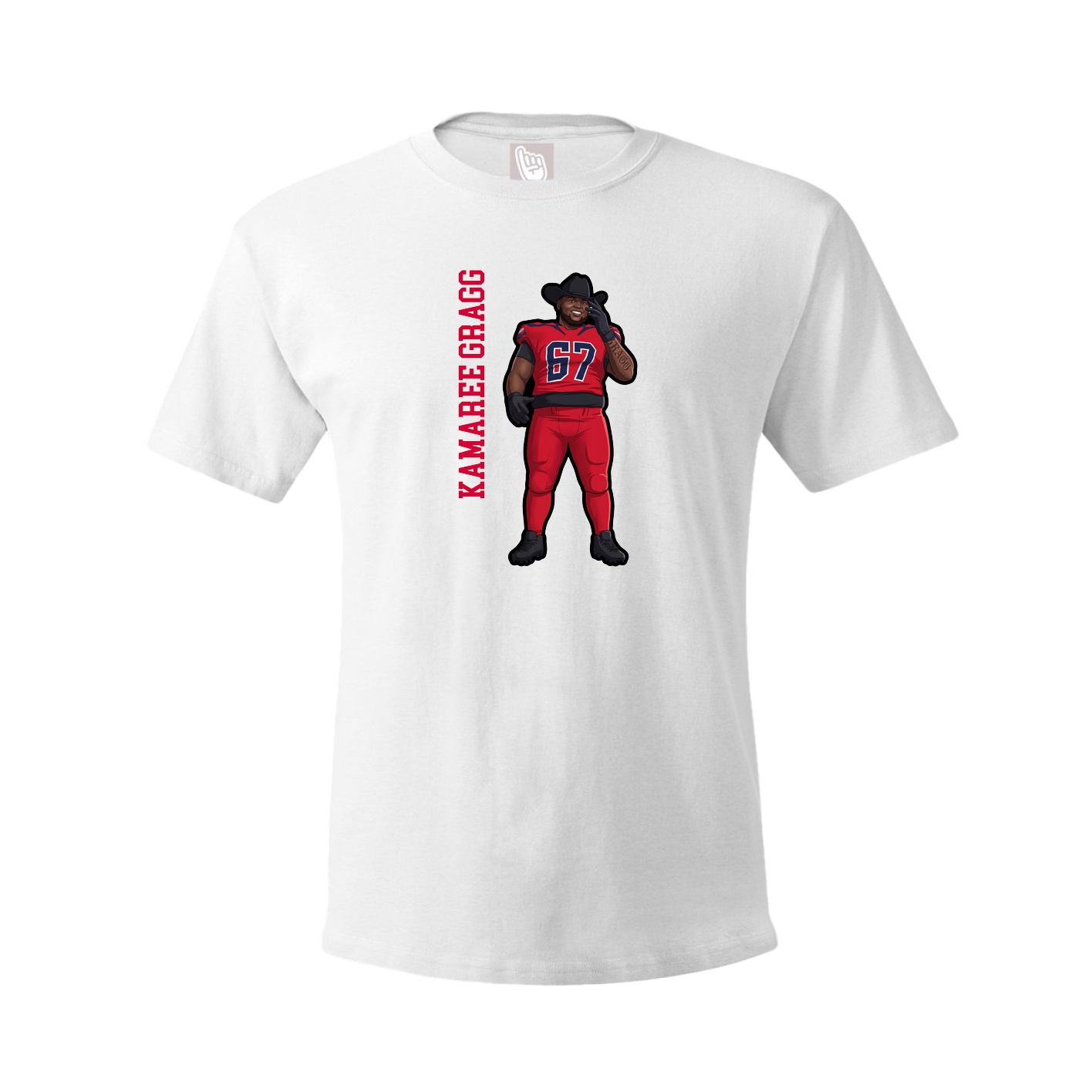 Youth Tee — Name Vertical in White