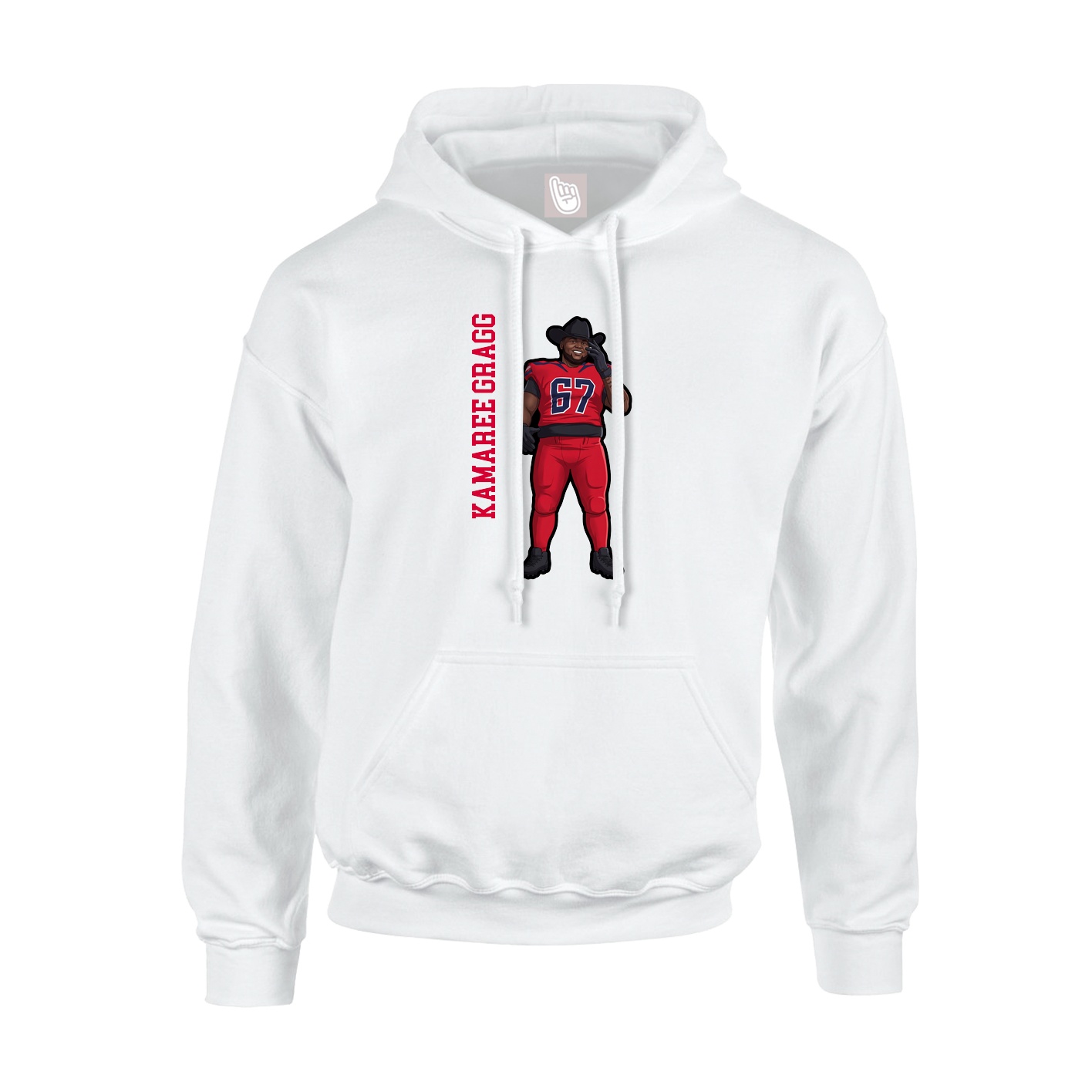Youth Hoodie — Name Vertical in White
